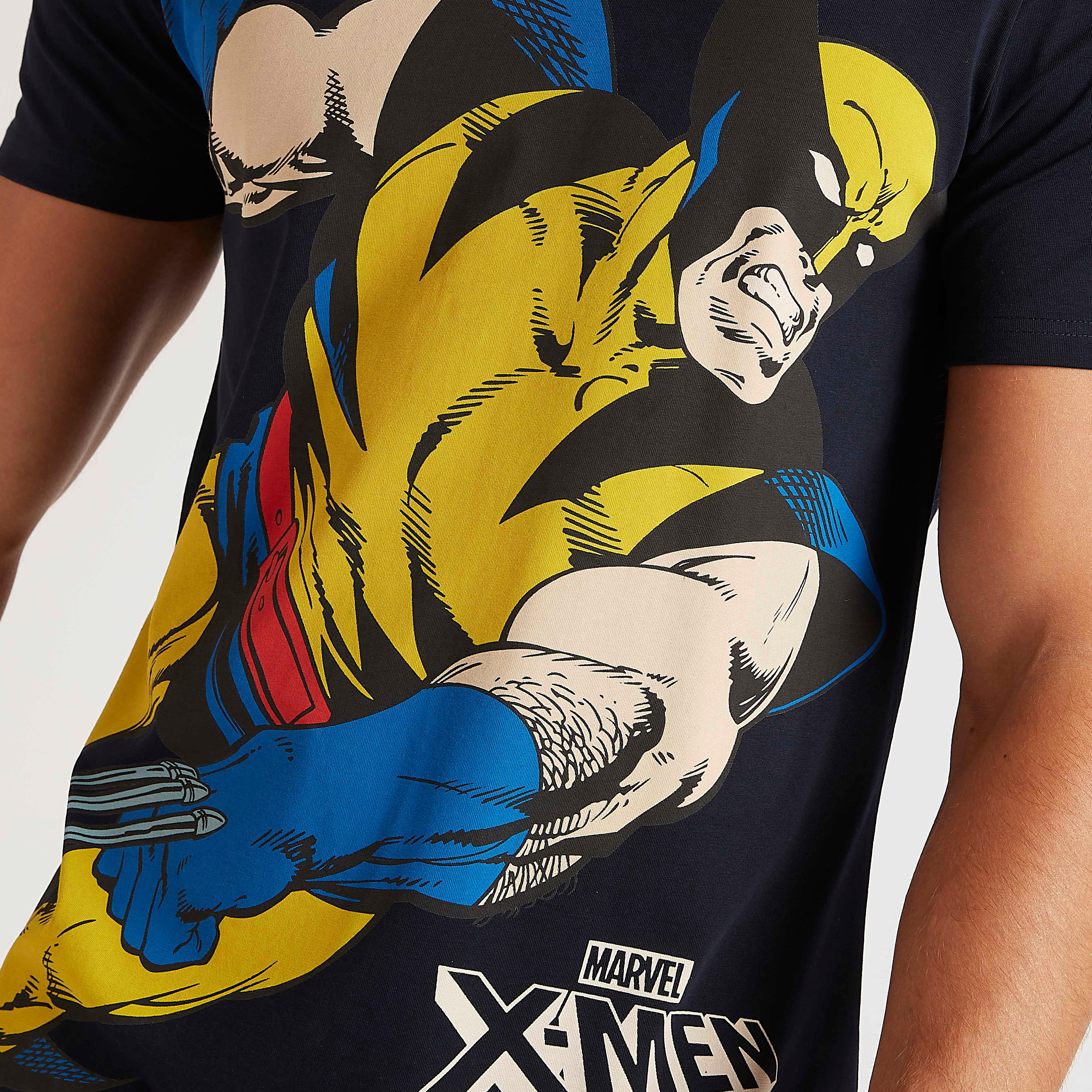 تيشيرت بياقة ضيّقة وأكمام قصيرة وطبعات اكس مان-men-clothing-tshirtsandpolos-tshirts-image-3