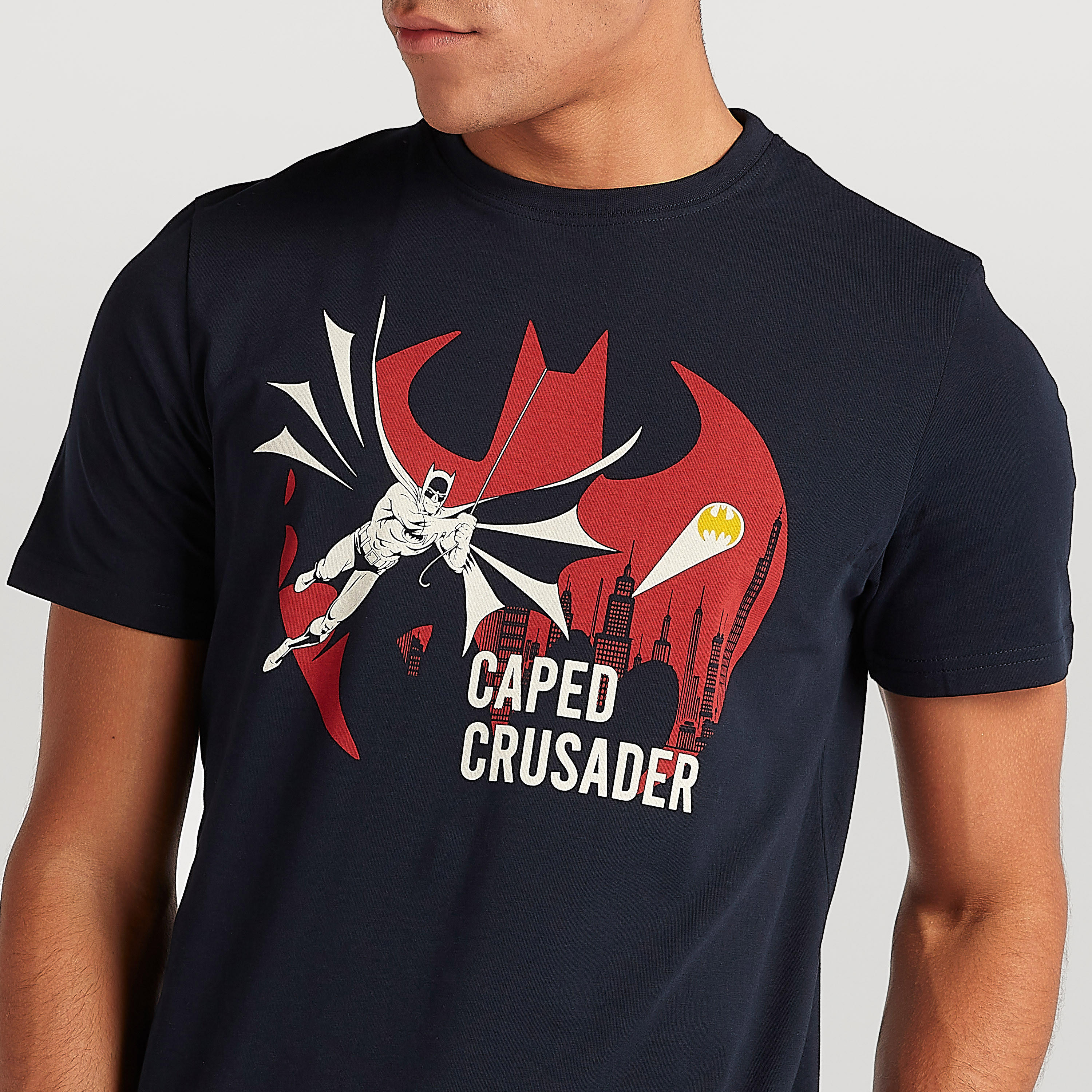 Batman Print T-shirt with Crew Neck and Short Sleeves-men-clothing-tshirtsandpolos-tshirts-image-3
