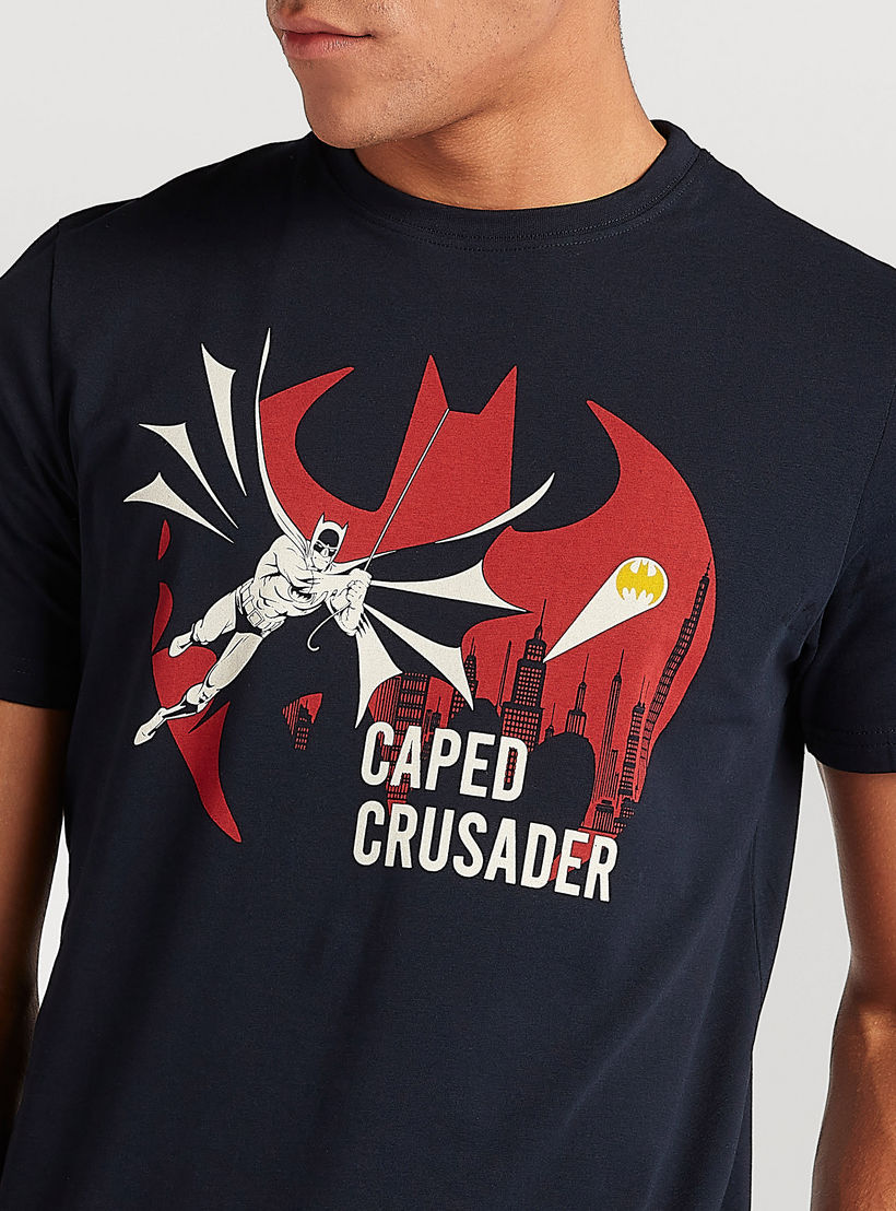 Batman Print T-shirt with Crew Neck and Short Sleeves-men-clothing-tshirtsandpolos-tshirts-image-3