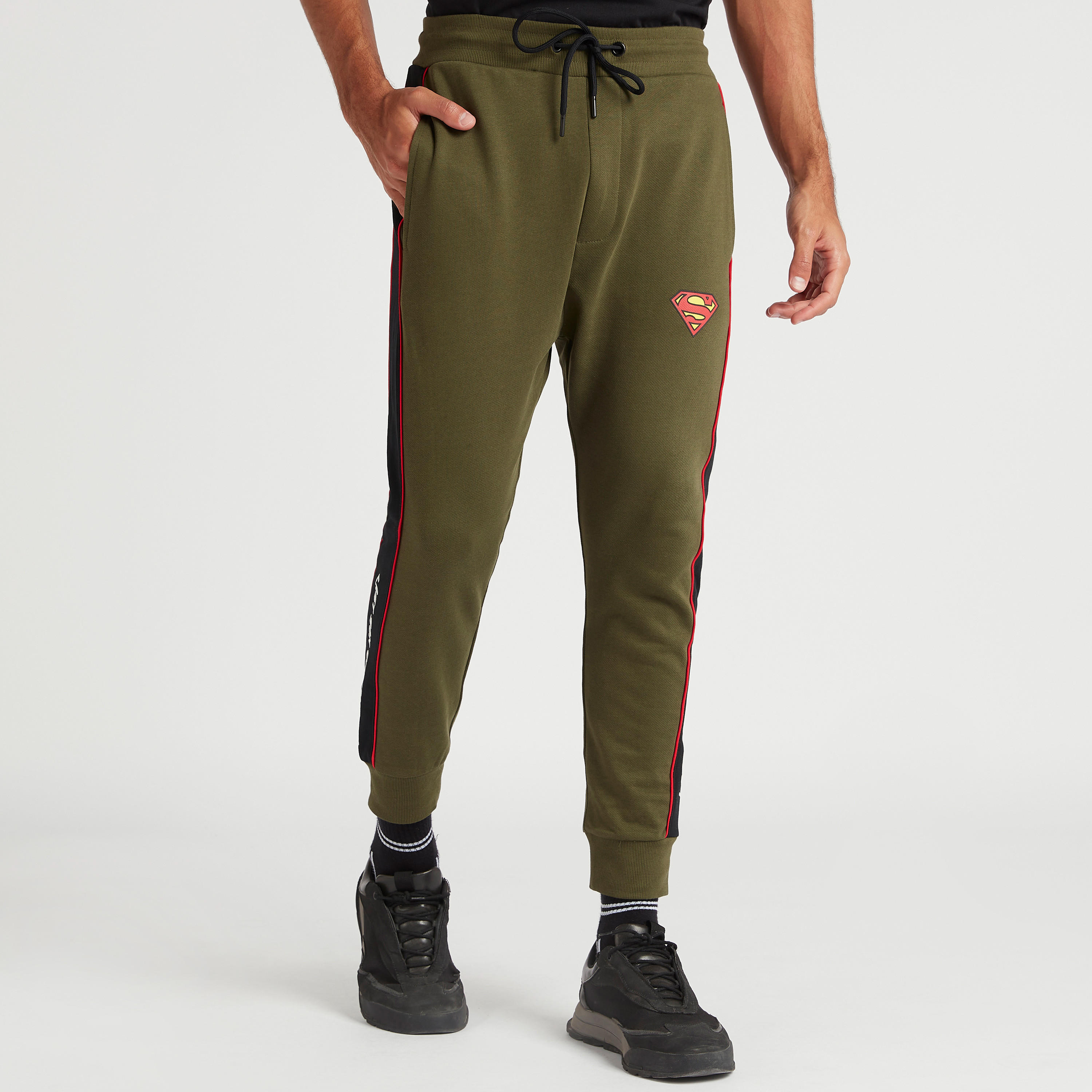 Superman Print Mid-Rise Joggers with Drawstring Closure-men-clothing-bottoms-joggers-image-1