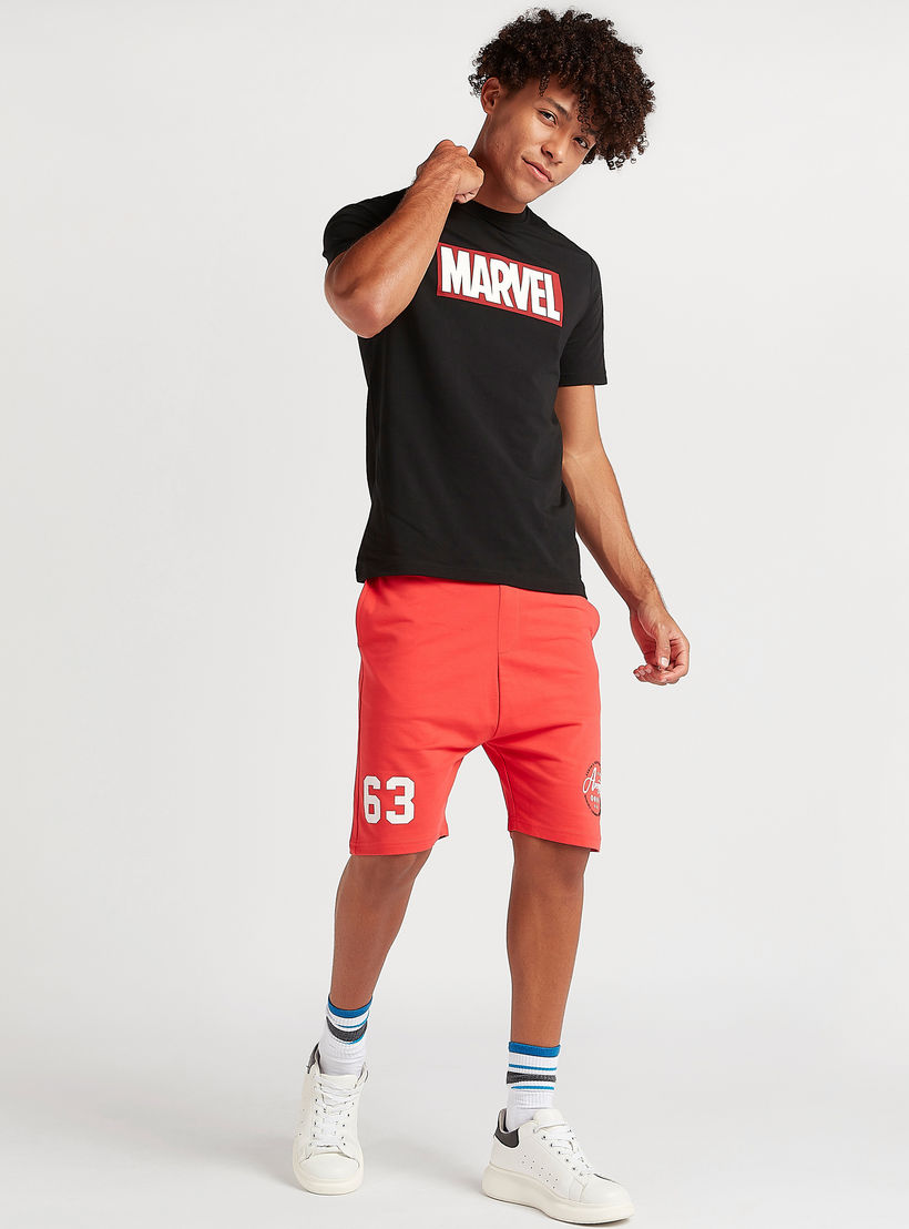 Avengers Print Mid-Rise Shorts with Drawstring Closure-men-clothing-bottoms-shorts-image-2