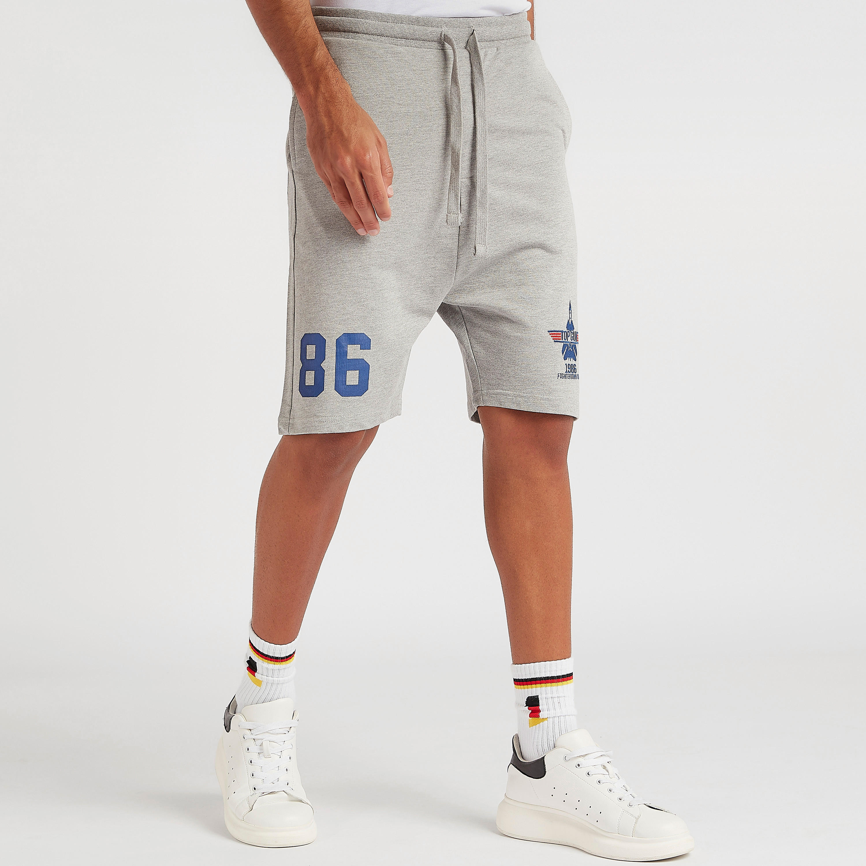 Top Gun Print Mid-Rise Shorts with Drawstring Closure-men-clothing-bottoms-shorts-image-1