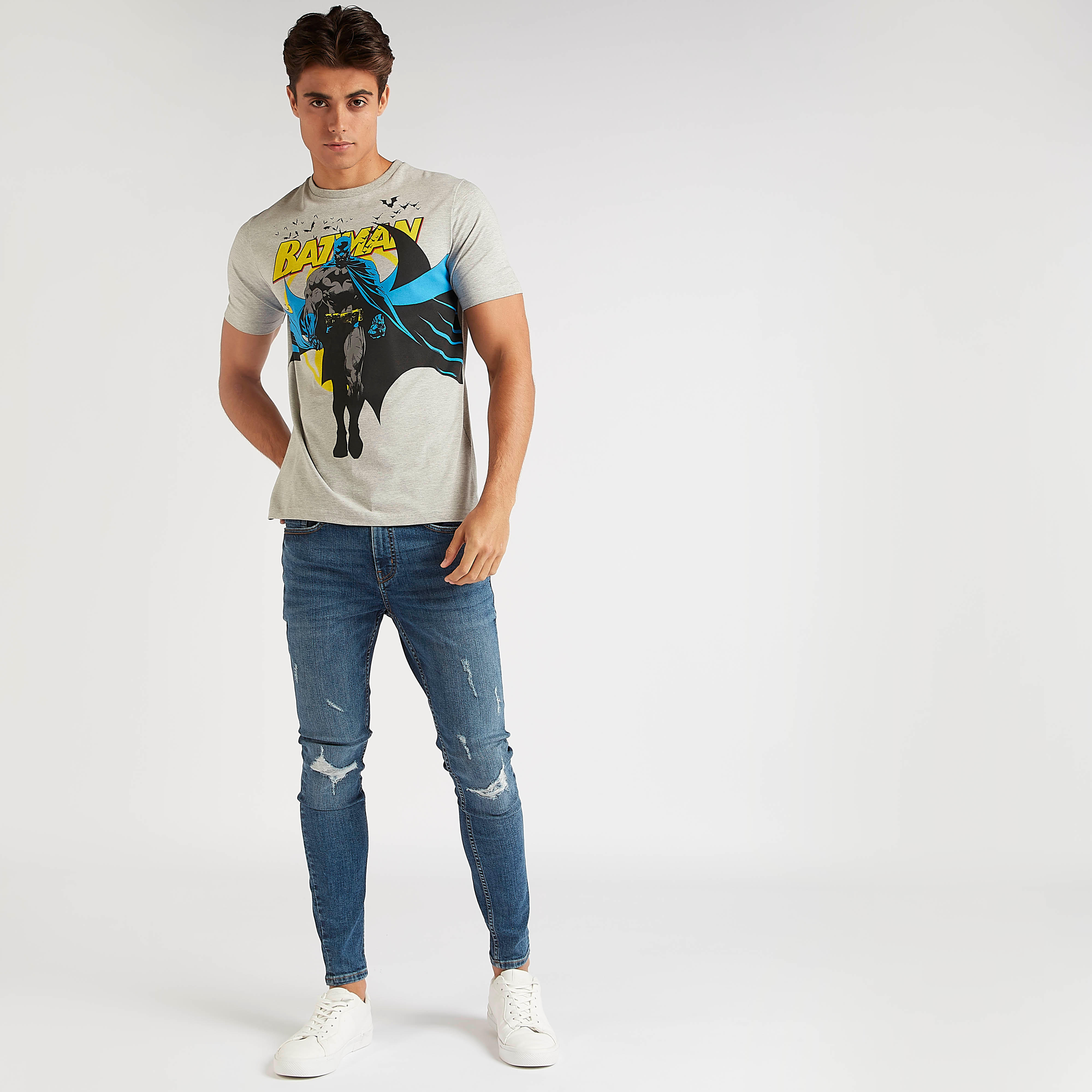 Batman Print T-shirt with Short Sleeves and Crew Neck-men-clothing-tshirtsandpolos-tshirts-image-2
