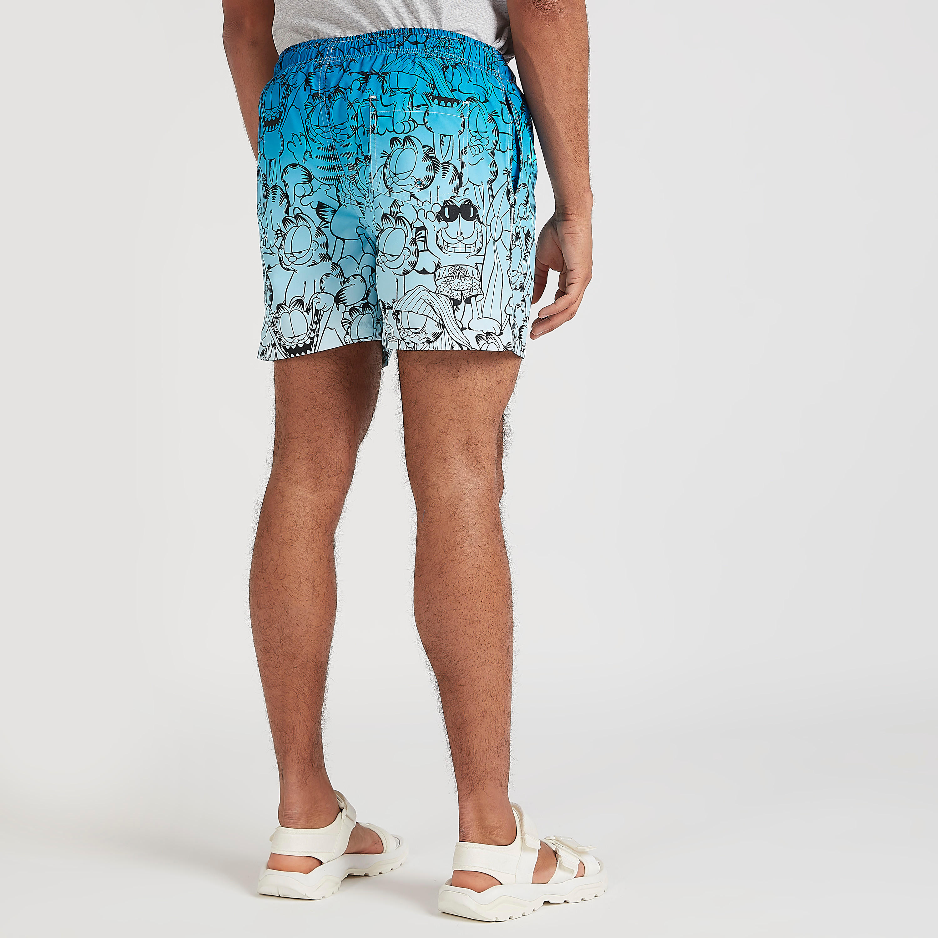 Garfield Print Mid-Rise Shorts with Pockets and Drawstring Closure-men-clothing-bottoms-shorts-image-4
