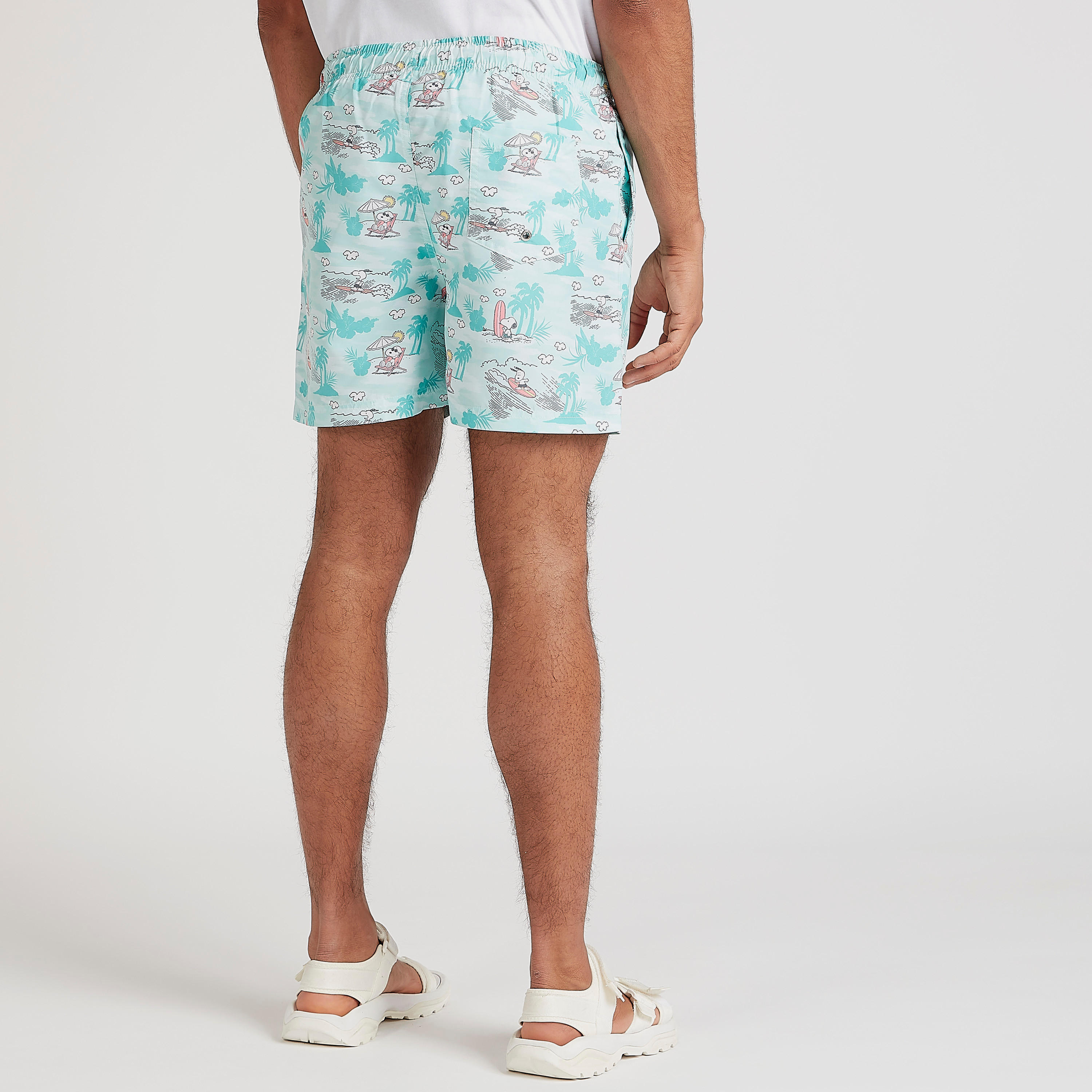 Printed Mid-Rise Shorts with Drawstring Closure-men-clothing-bottoms-shorts-image-4