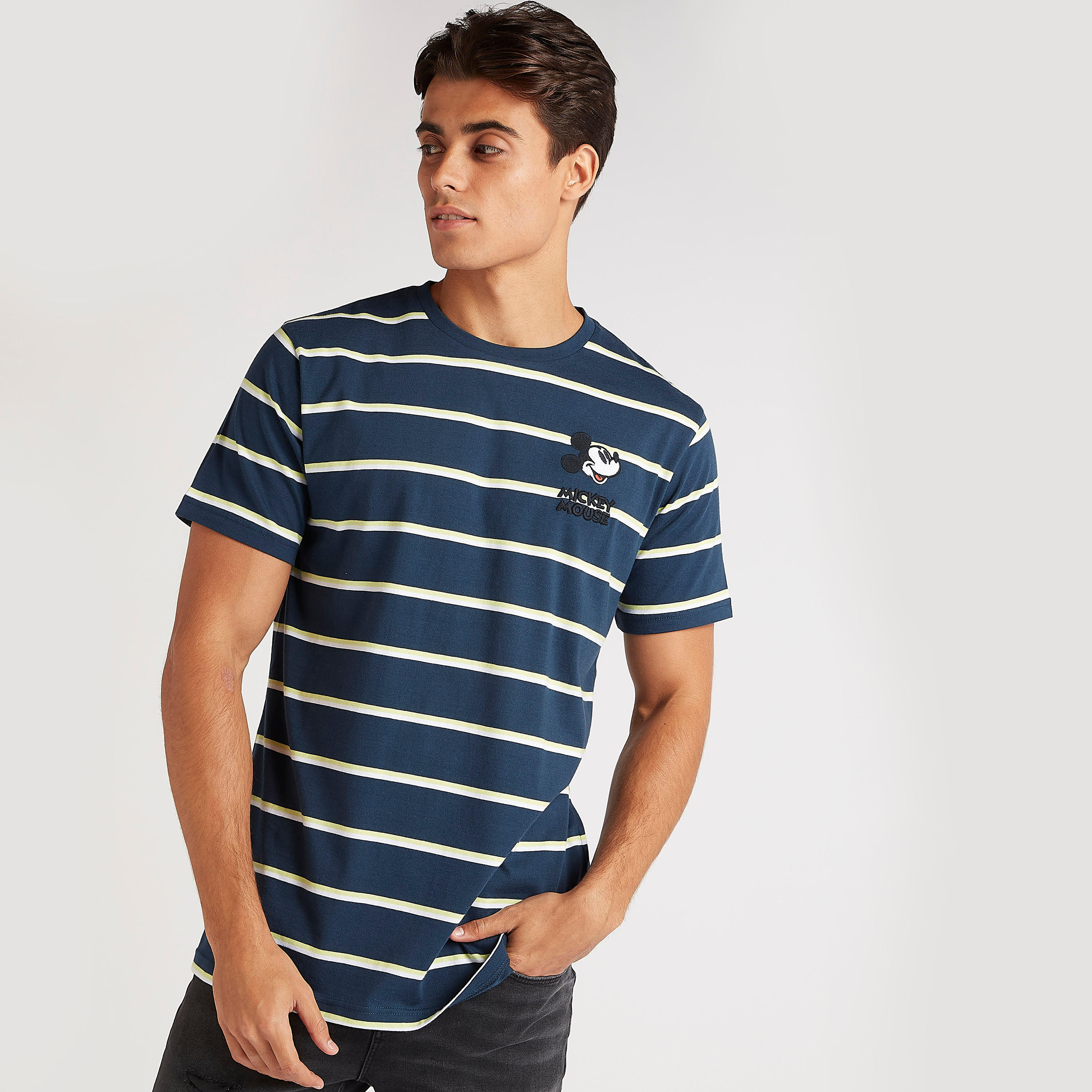تيشيرت مخطّط بتطريز ميكي ماوس-men-clothing-tshirtsandpolos-tshirts-image-1