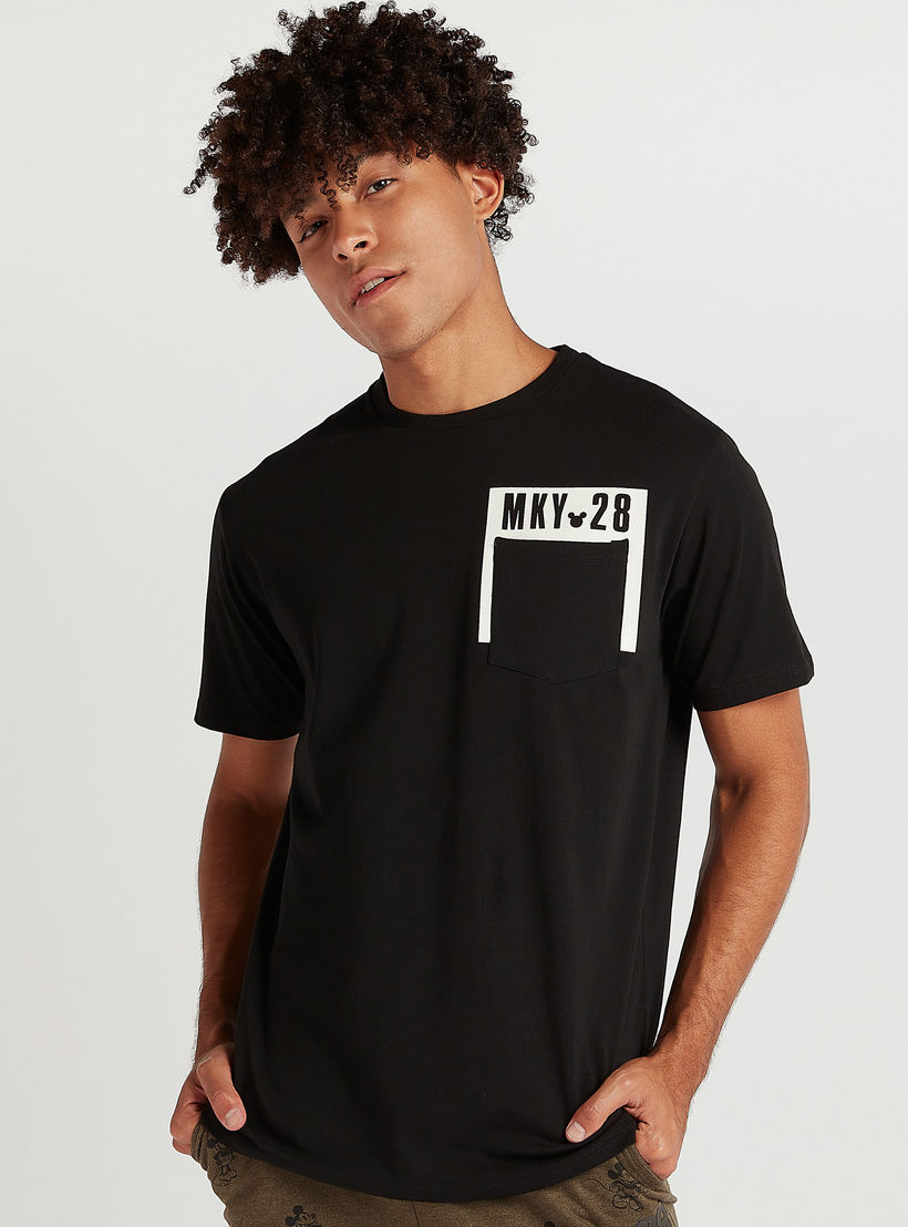 Mickey Mouse Print Crew Neck T-shirt and Short Sleeves-men-clothing-tshirtsandpolos-tshirts-image-1