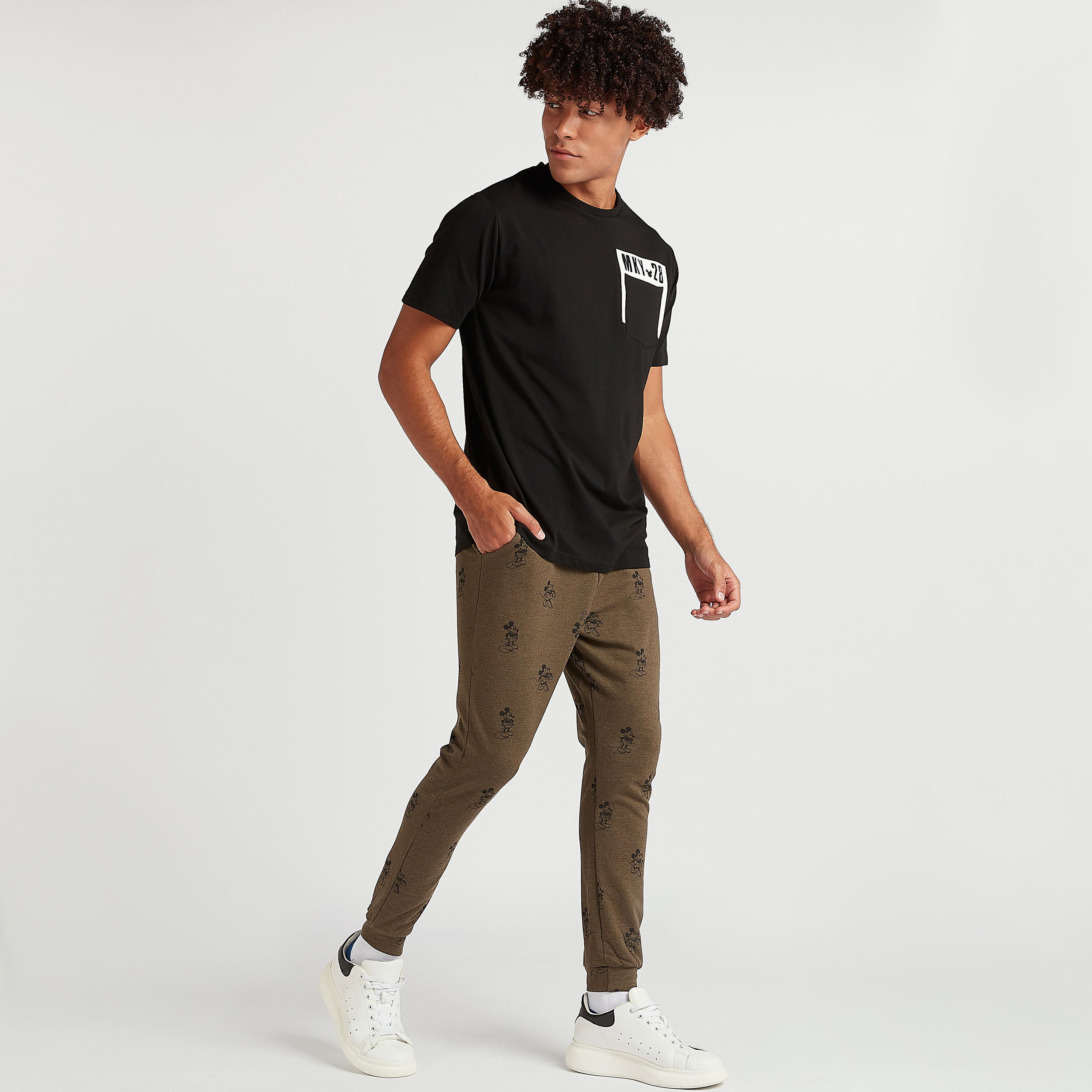 Mickey Mouse Print Crew Neck T-shirt and Short Sleeves-men-clothing-tshirtsandpolos-tshirts-image-2