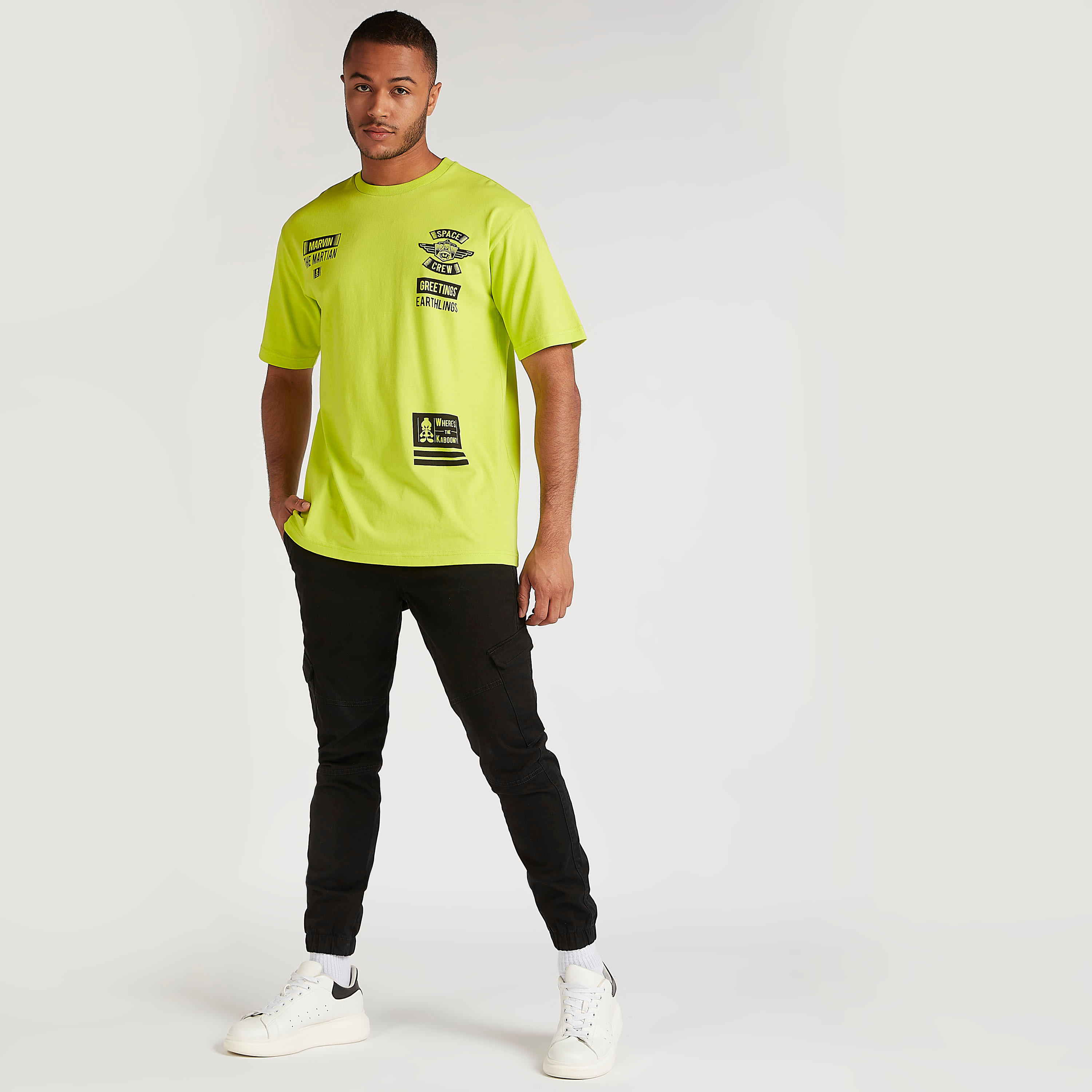 Marvin Print Crew Neck T-shirt with Short Sleeves-men-clothing-tshirtsandpolos-tshirts-image-2