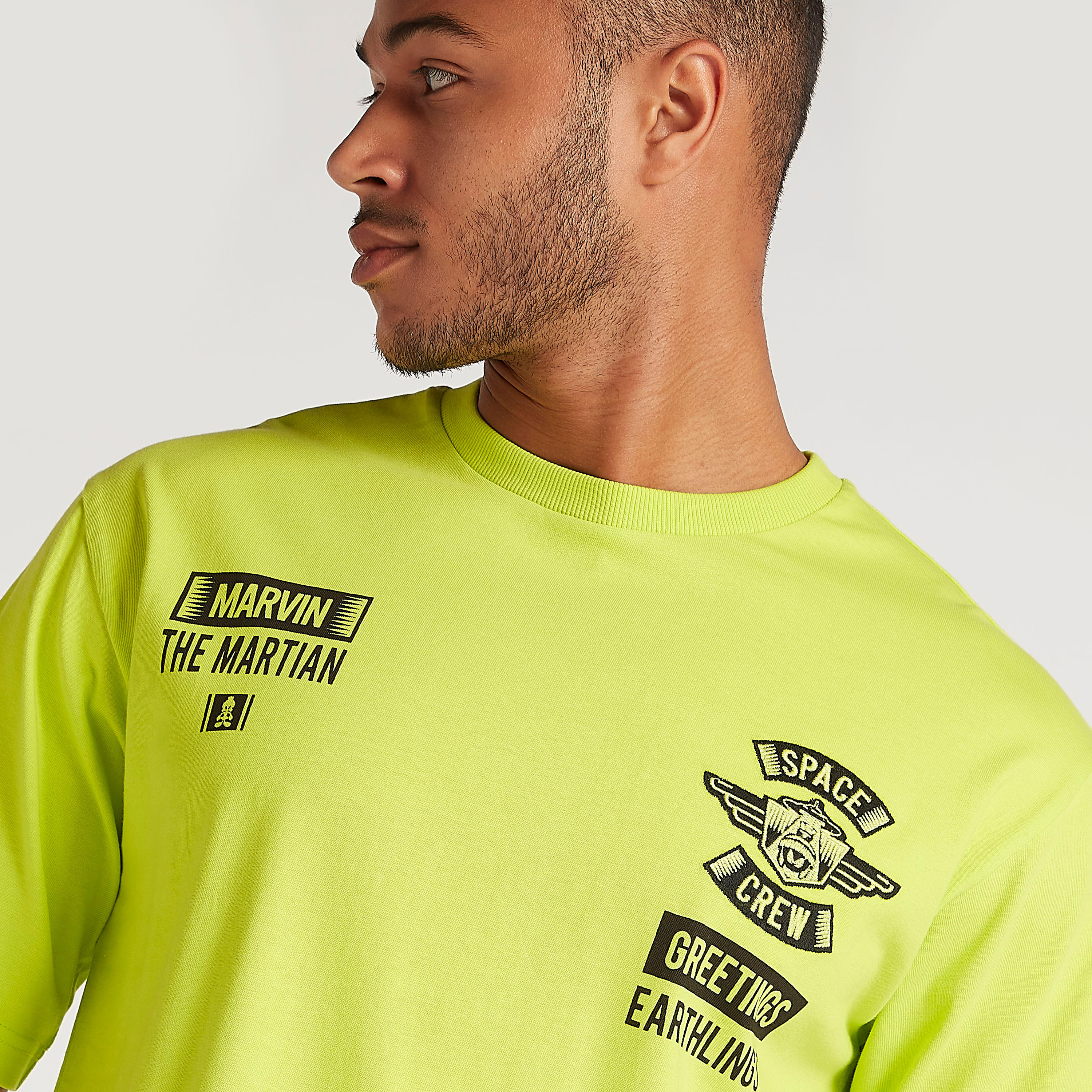 Marvin Print Crew Neck T-shirt with Short Sleeves-men-clothing-tshirtsandpolos-tshirts-image-3