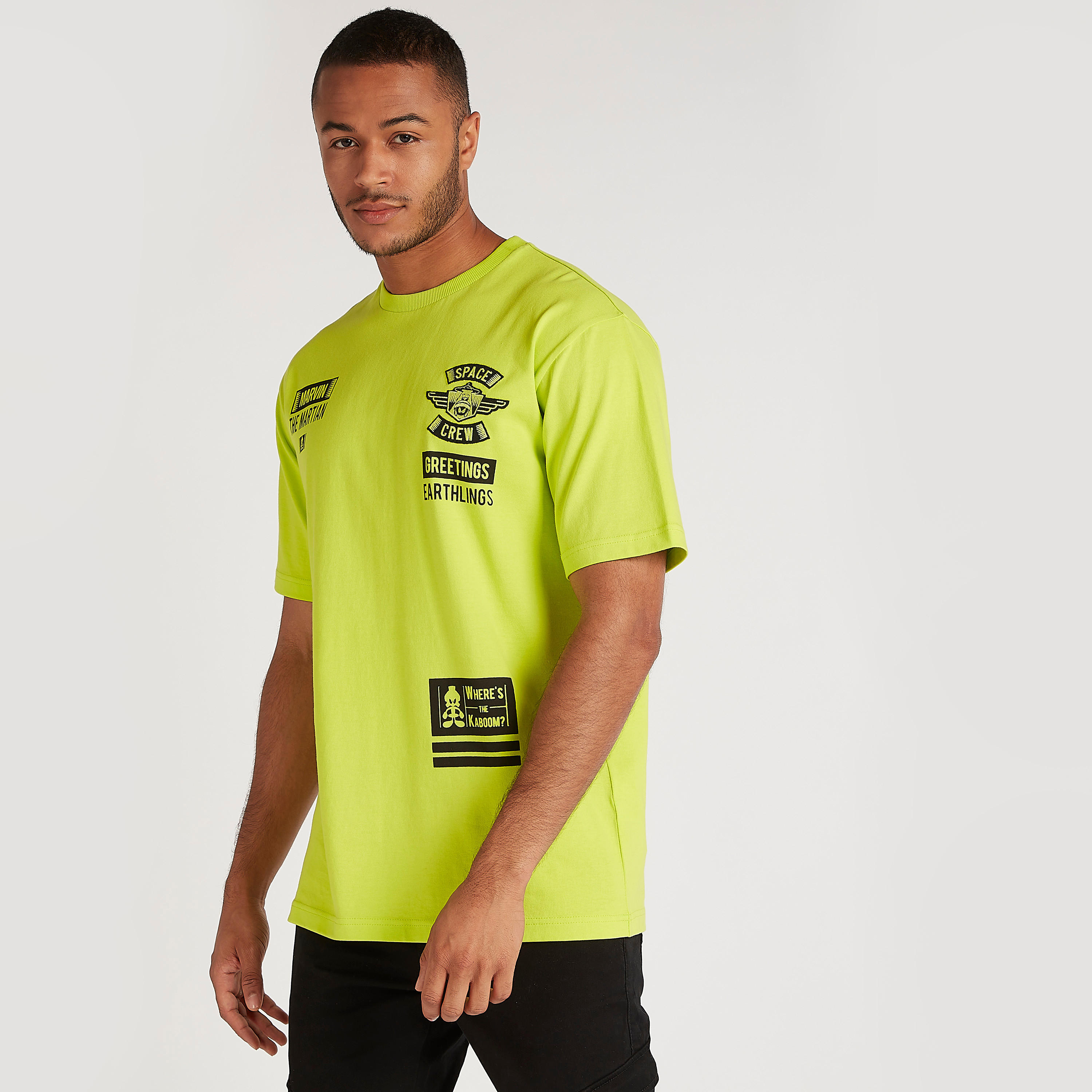 Marvin Print Crew Neck T-shirt with Short Sleeves-men-clothing-tshirtsandpolos-tshirts-image-5