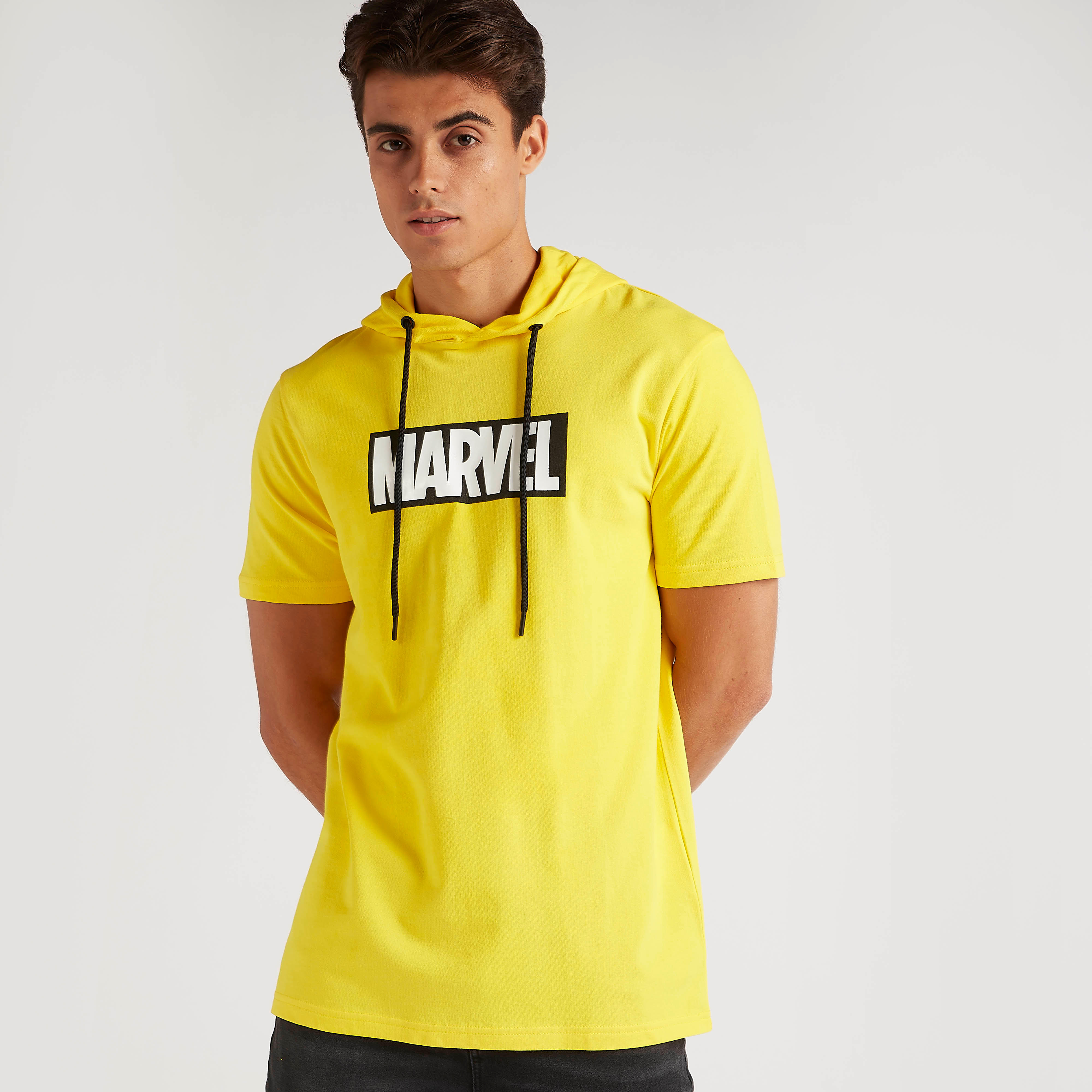 Marvel Print Hooded T-shirt with Short Sleeves-men-clothing-tshirtsandpolos-tshirts-image-1