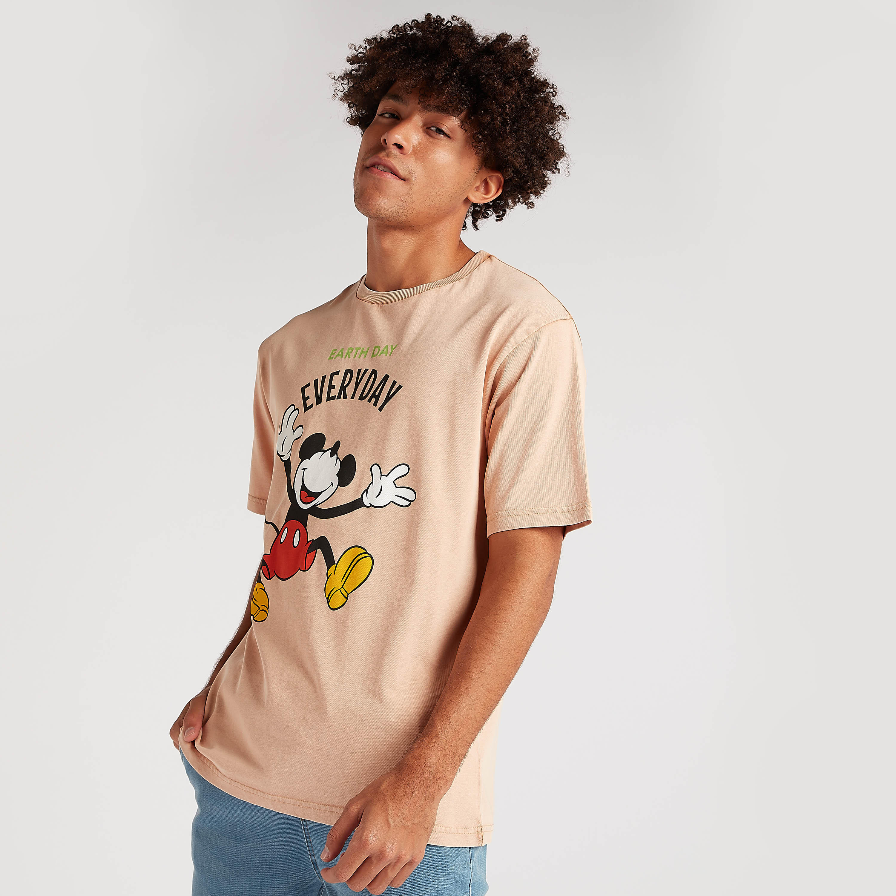 Mickey Mouse Print T-shirt with Short Sleeves-men-clothing-tshirtsandpolos-tshirts-image-3