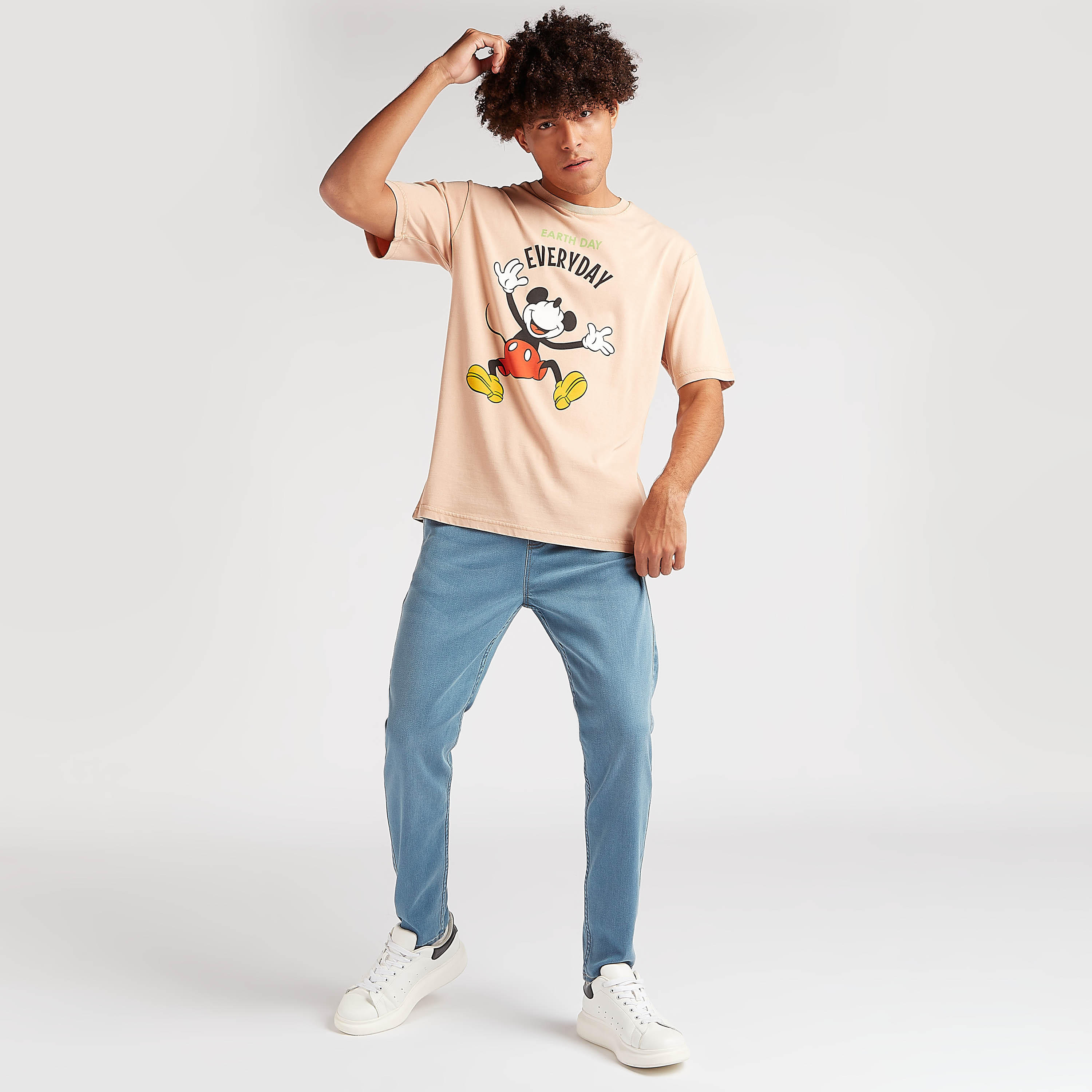 Mickey Mouse Print T-shirt with Short Sleeves-men-clothing-tshirtsandpolos-tshirts-image-4