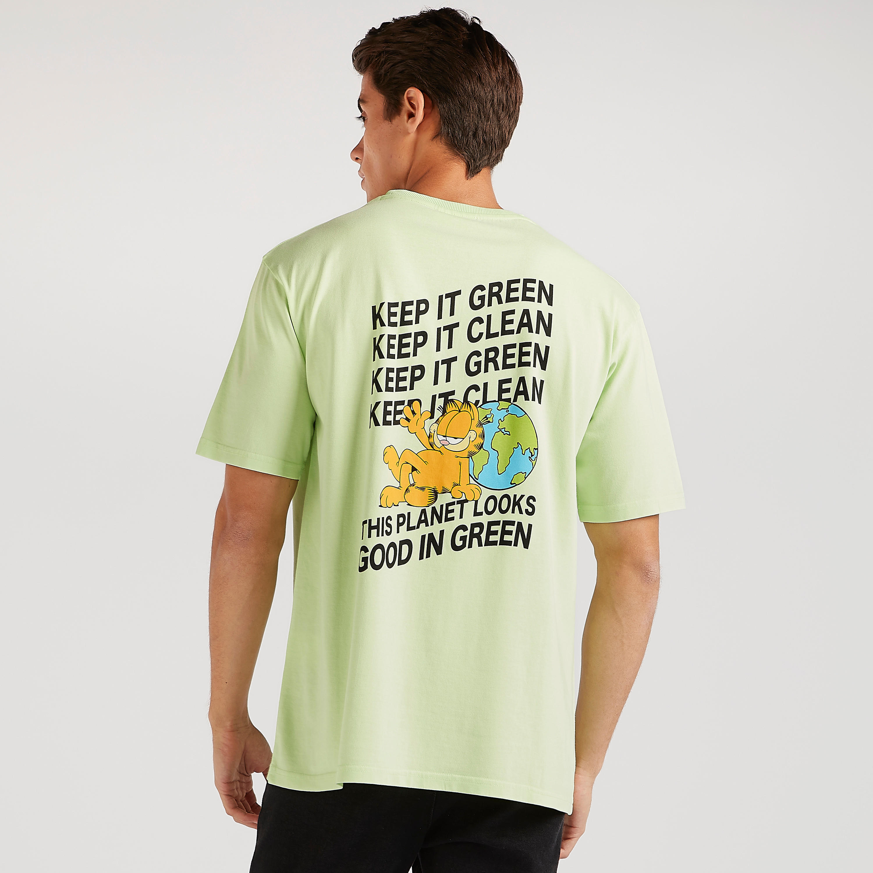 Garfield Print Crew Neck T-shirt with Short Sleeves-men-clothing-tshirtsandpolos-tshirts-image-4