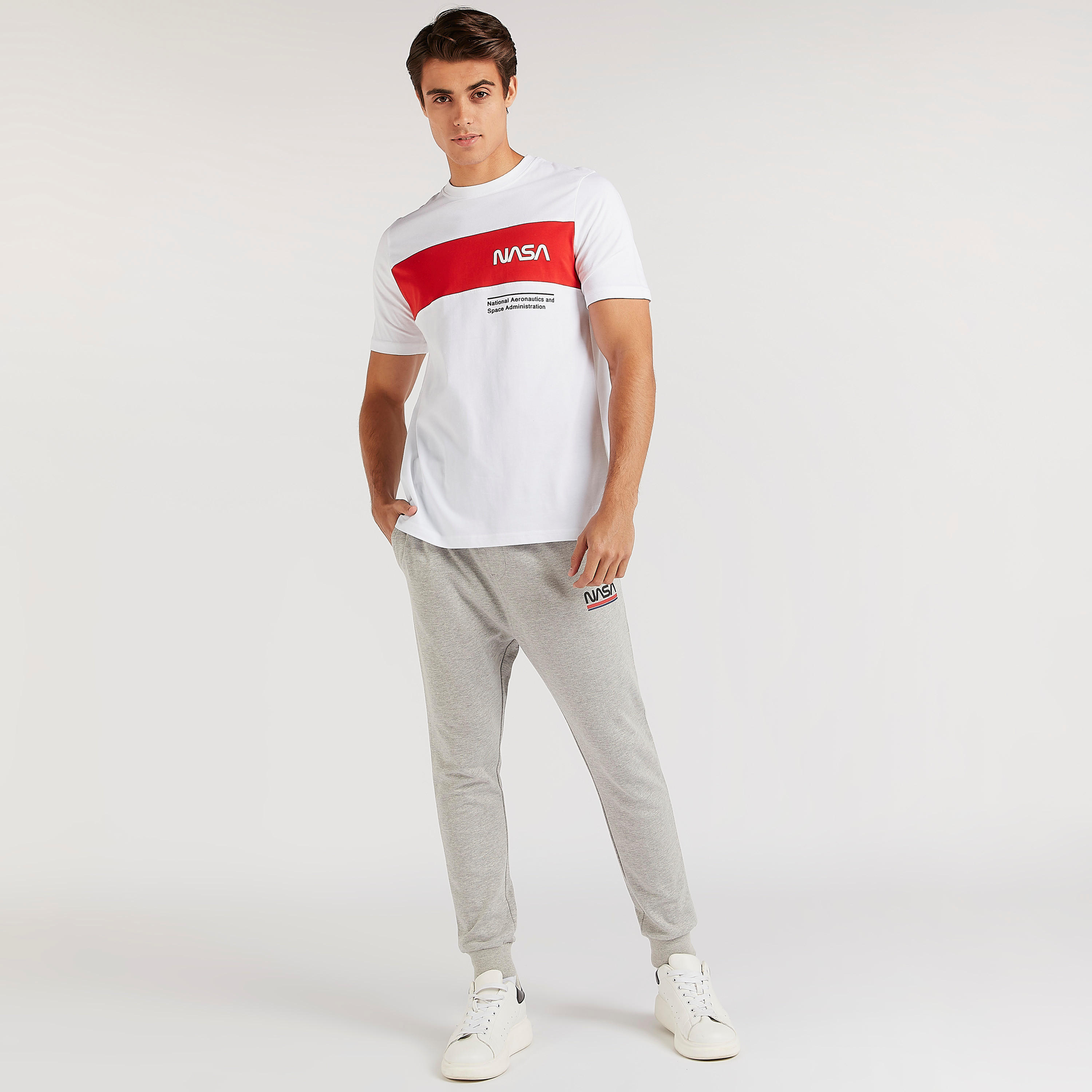 NASA Print Crew Neck T-shirt with Short Sleeves-men-clothing-tshirtsandpolos-tshirts-image-2