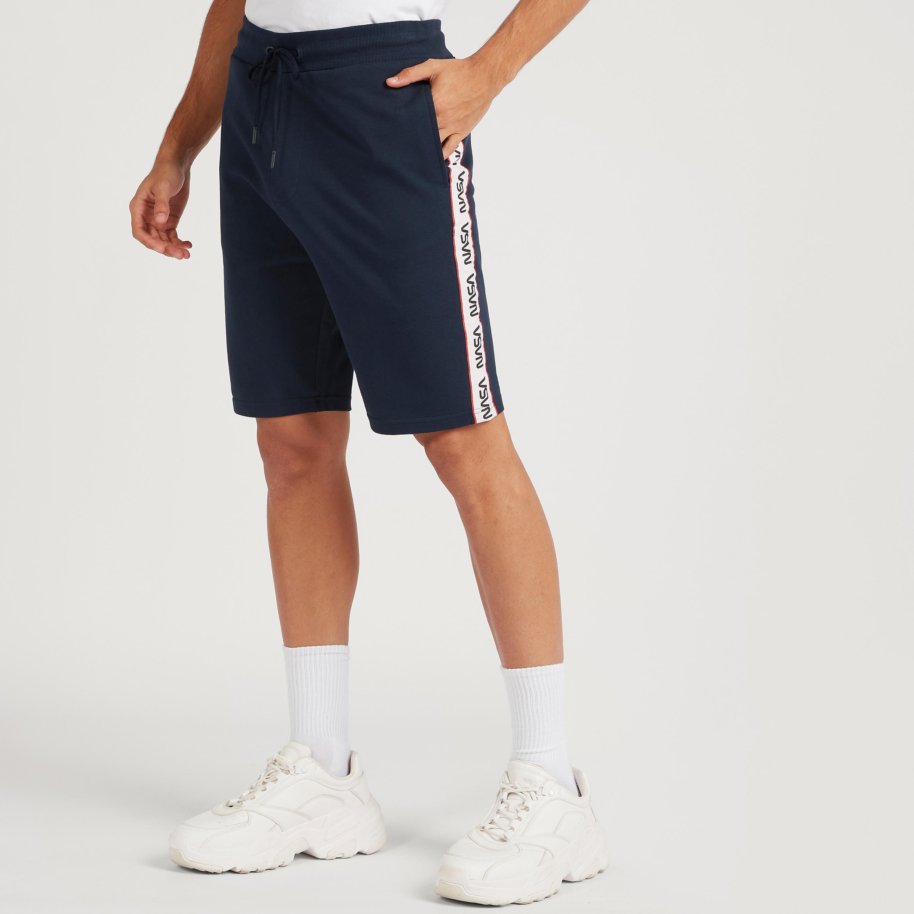 NASA Print Mid-Rise Shorts with Drawstring and Pockets-men-clothing-bottoms-shorts-image-1