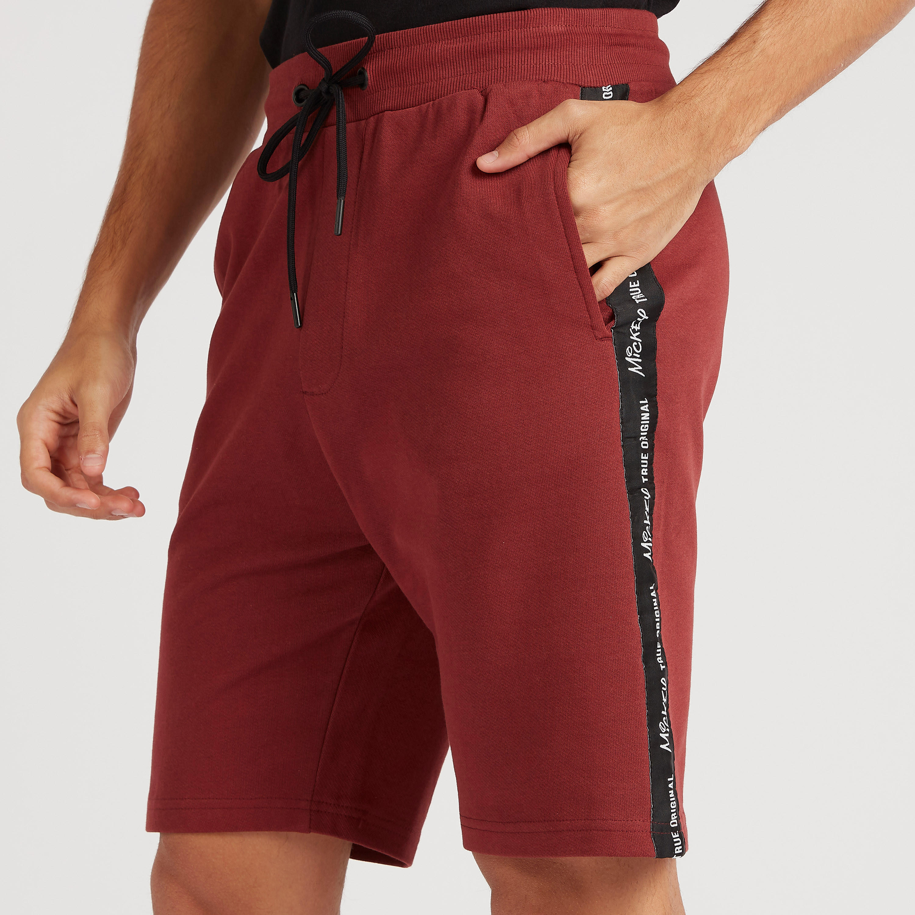 Mickey Mouse Print Shorts with Drawstring Closure and Pockets-men-clothing-bottoms-shorts-image-3