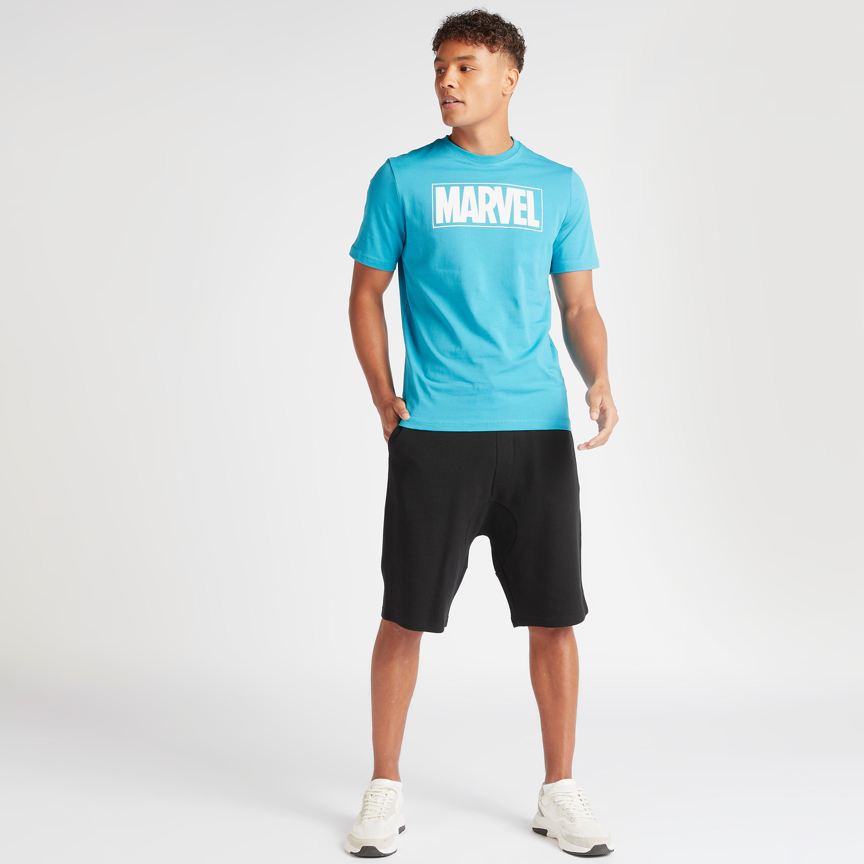 Marvel Print T-shirt with Crew Neck and Short Sleeves-men-clothing-tshirtsandpolos-tshirts-image-2