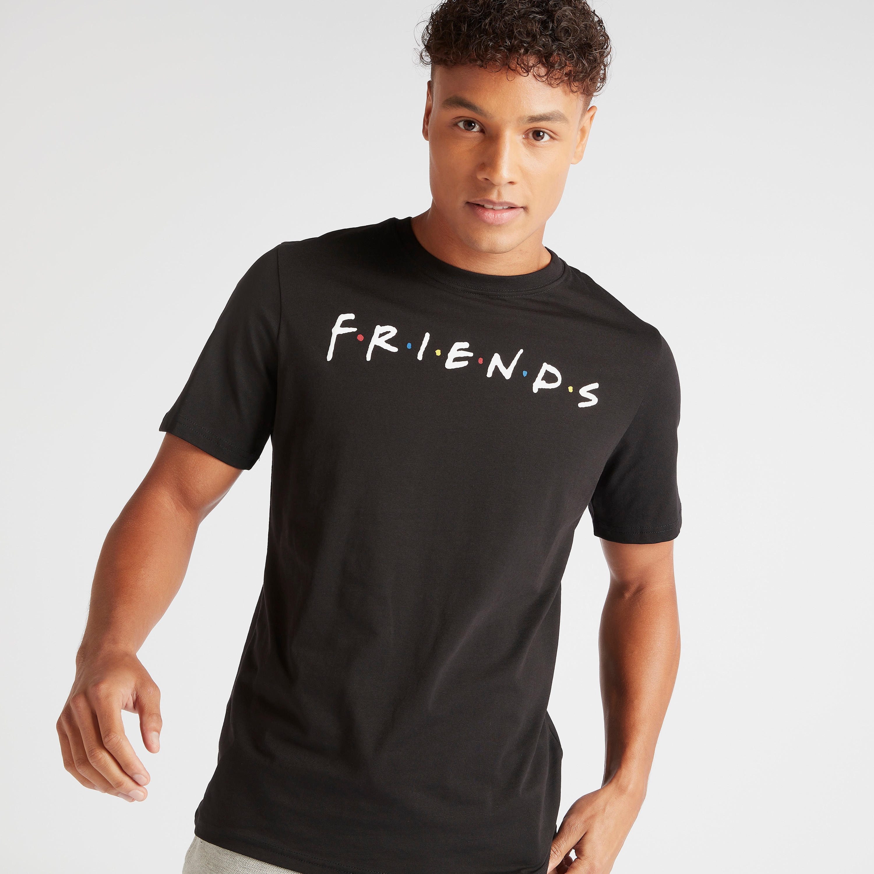 Friends Print T-shirt with Crew Neck and Short Sleeves-men-clothing-tshirtsandpolos-tshirts-image-1