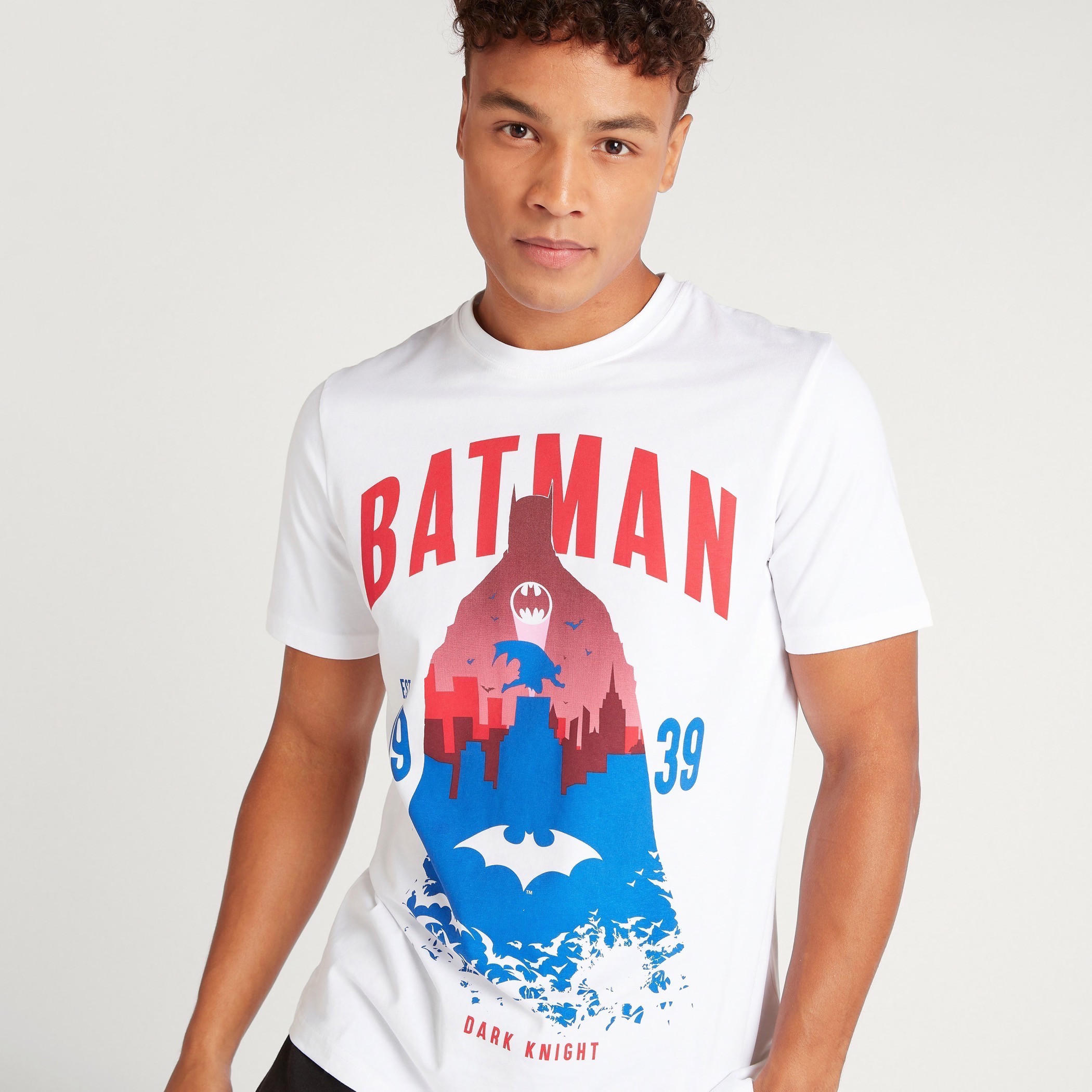 Batman Print Crew Neck T-shirt with Short Sleeves-men-clothing-tshirtsandpolos-tshirts-image-5