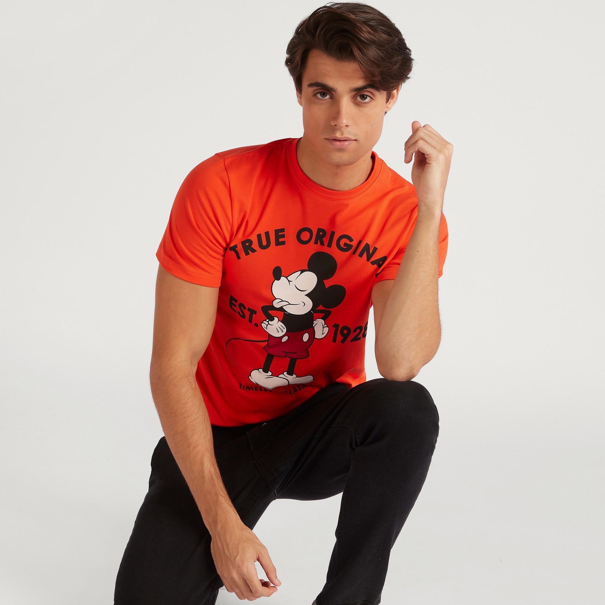 Mickey Mouse Print T-shirt with Crew Neck and Short Sleeves-men-clothing-tshirtsandpolos-tshirts-image-1
