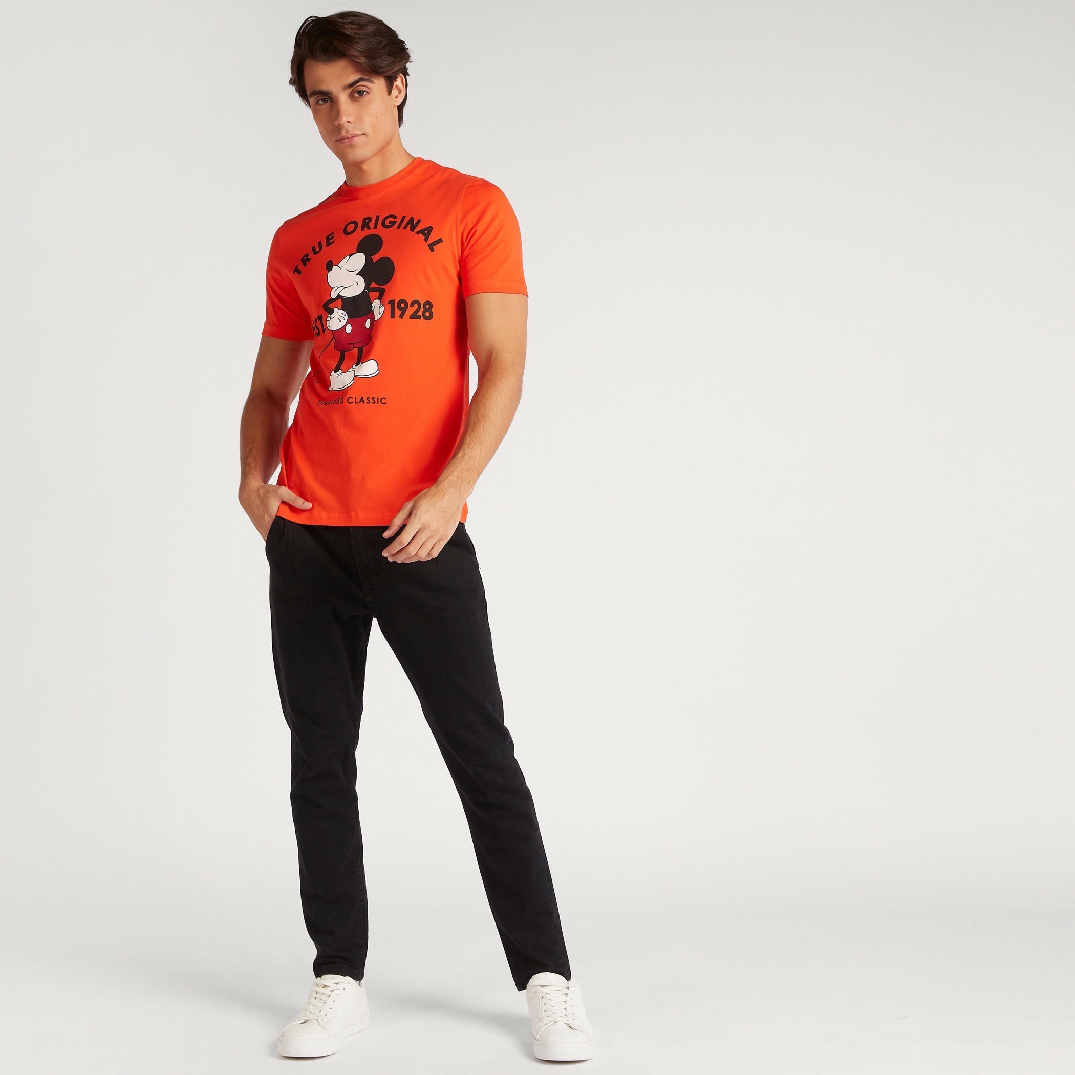 Mickey Mouse Print T-shirt with Crew Neck and Short Sleeves-men-clothing-tshirtsandpolos-tshirts-image-2