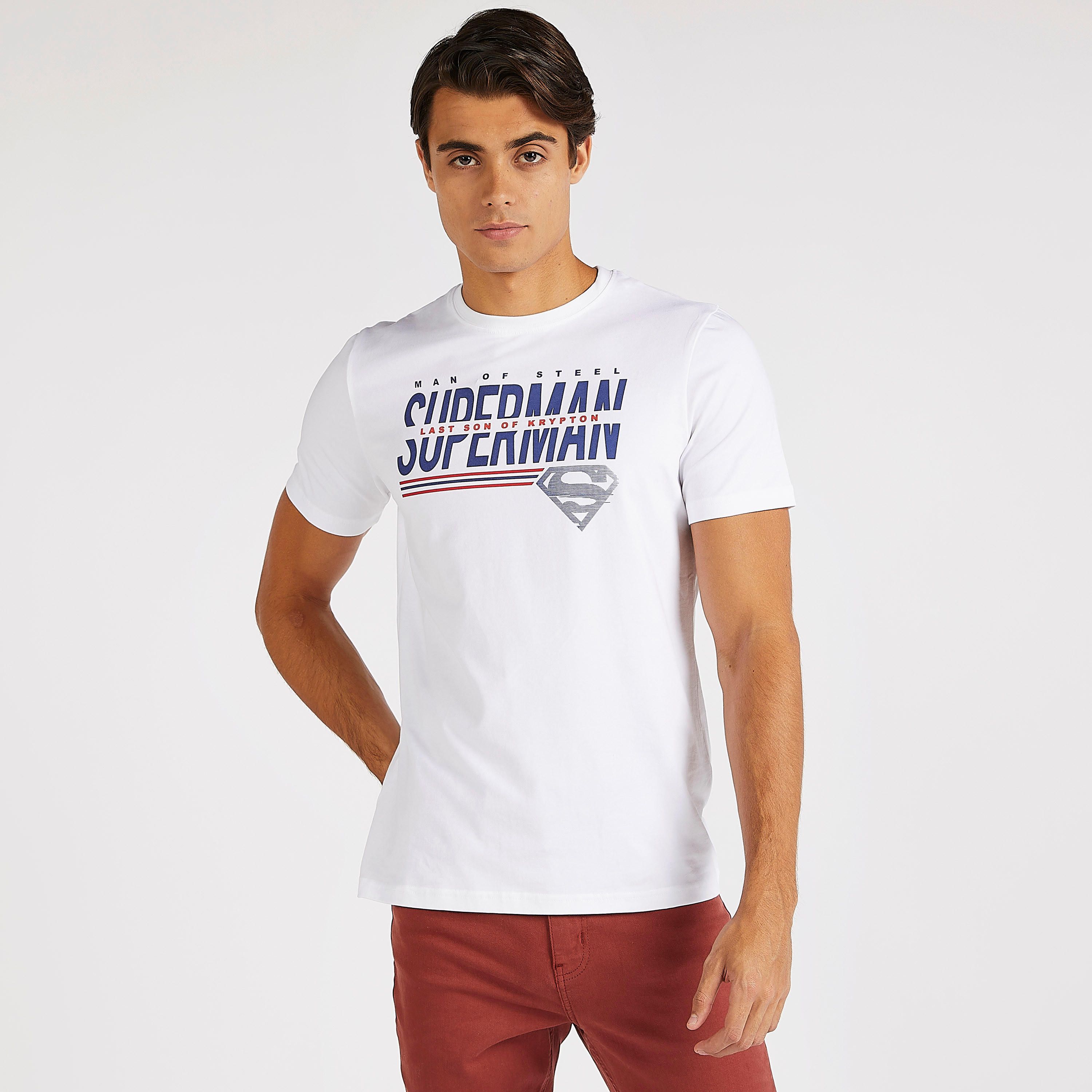 تيشيرت بياقة ضيّقة وأكمام قصيرة وطبعات سوبرمان-men-clothing-tshirtsandpolos-tshirts-image-1