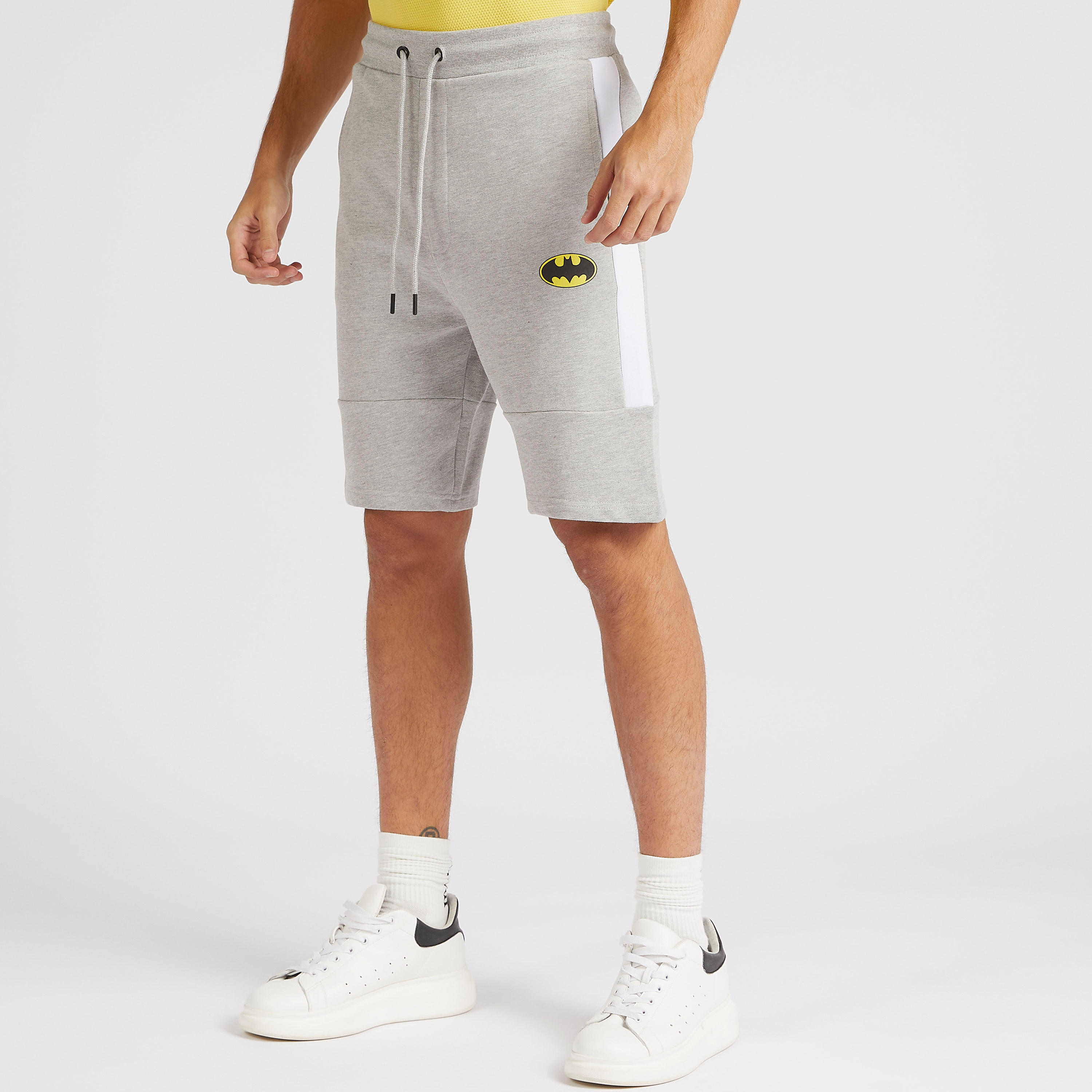 Batman Print Shorts with Pockets and Drawstring Closure-men-clothing-bottoms-shorts-image-1