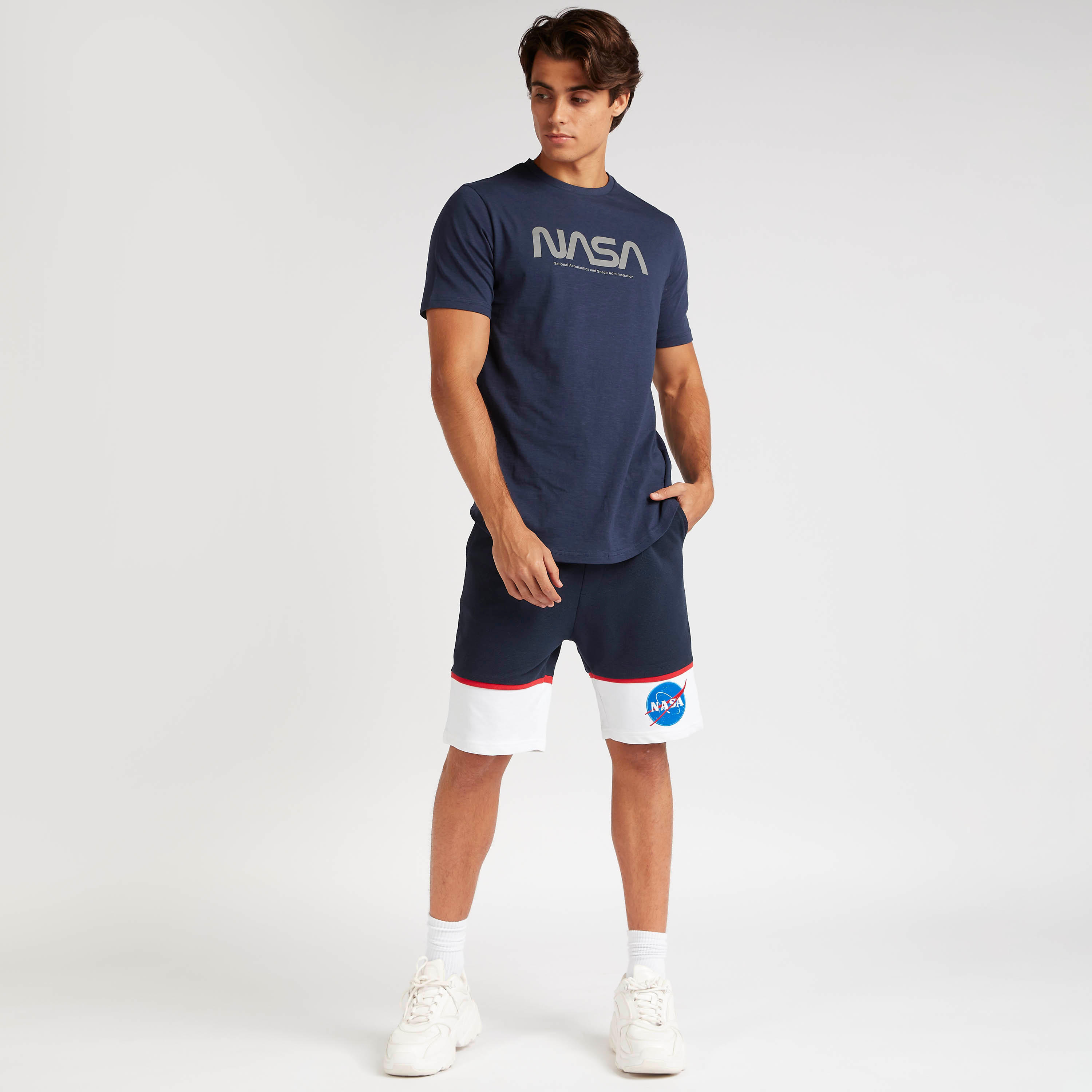 NASA Print Crew Neck T-shirt with Short Sleeves-men-clothing-tshirtsandpolos-tshirts-image-2
