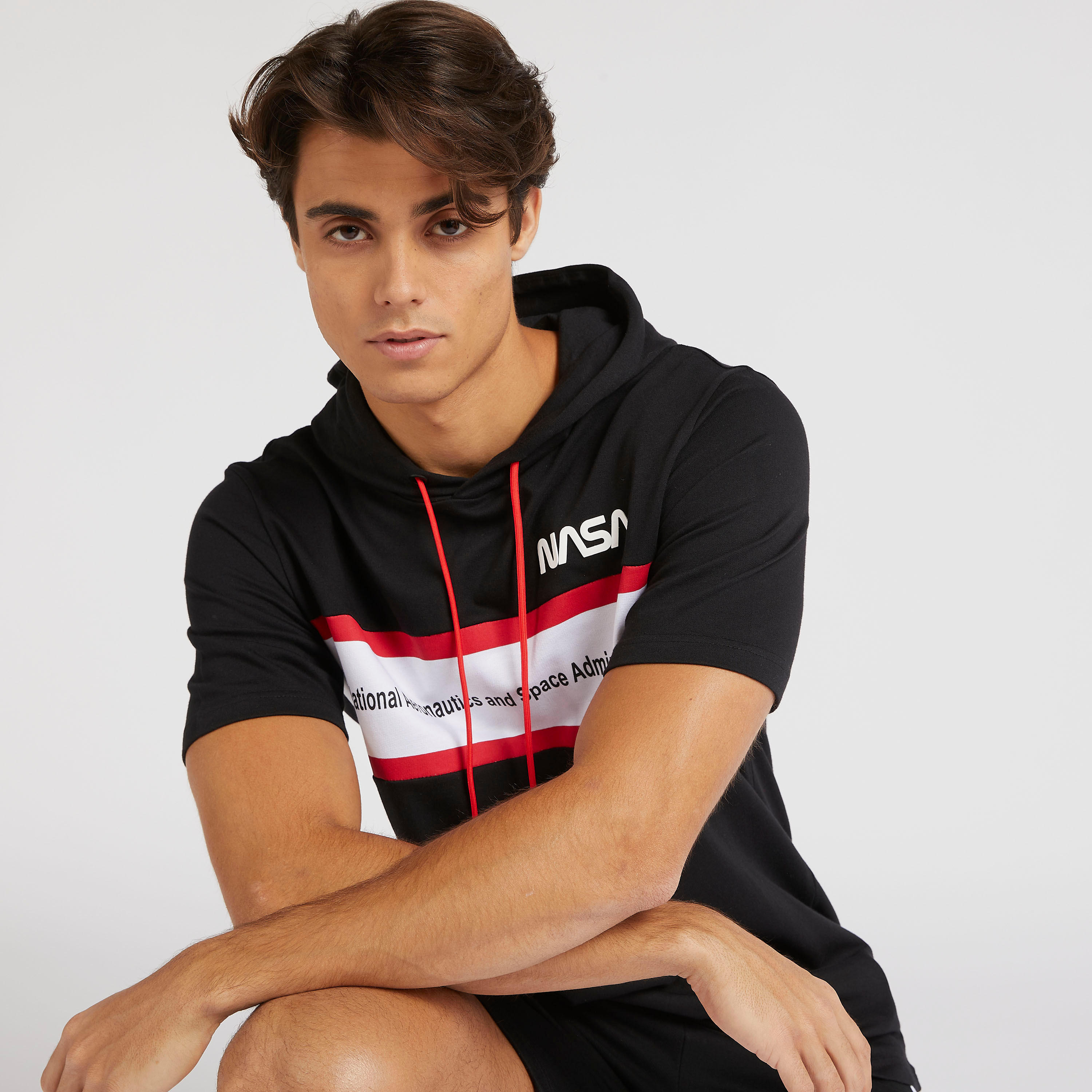 NASA Print Hooded T-shirt with Short Sleeves-men-clothing-tshirtsandpolos-tshirts-image-6