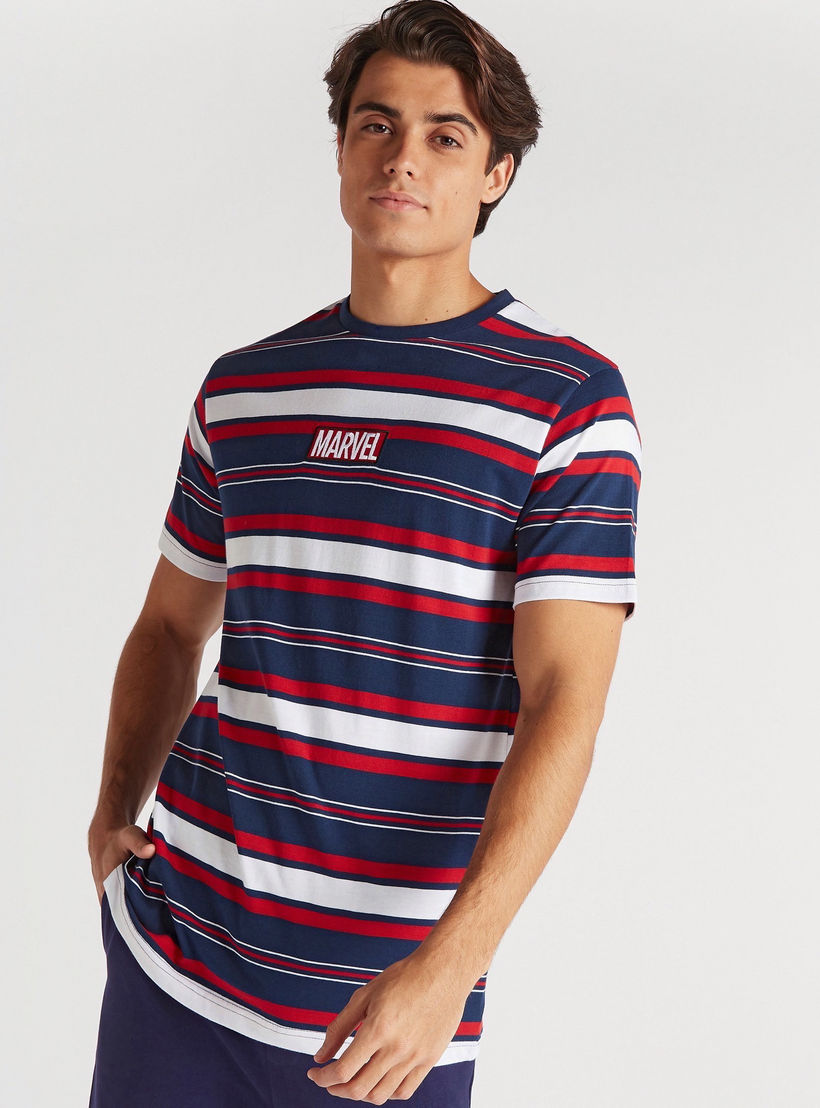 Marvel Striped T-shirt with Short Sleeves-men-clothing-tshirtsandpolos-tshirts-image-1