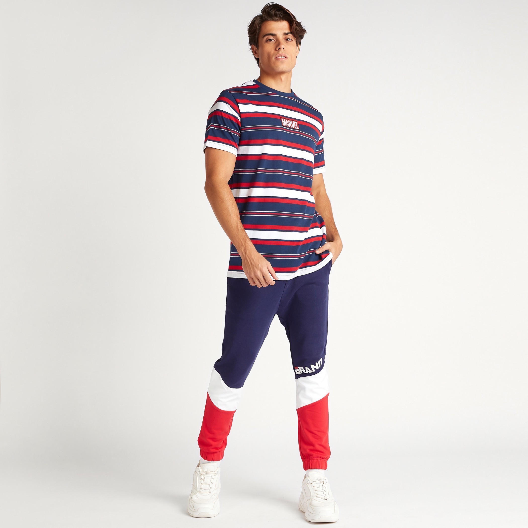 Marvel Striped T-shirt with Short Sleeves-men-clothing-tshirtsandpolos-tshirts-image-2