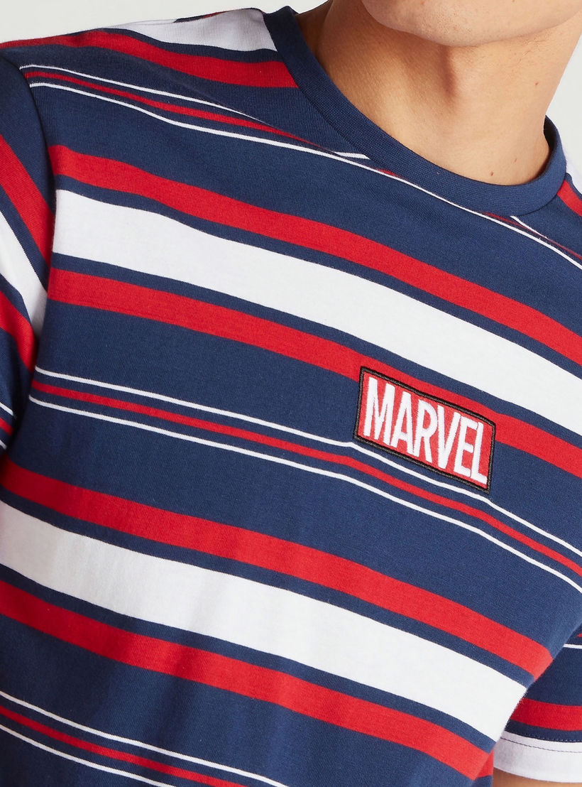 Marvel Striped T-shirt with Short Sleeves-men-clothing-tshirtsandpolos-tshirts-image-3