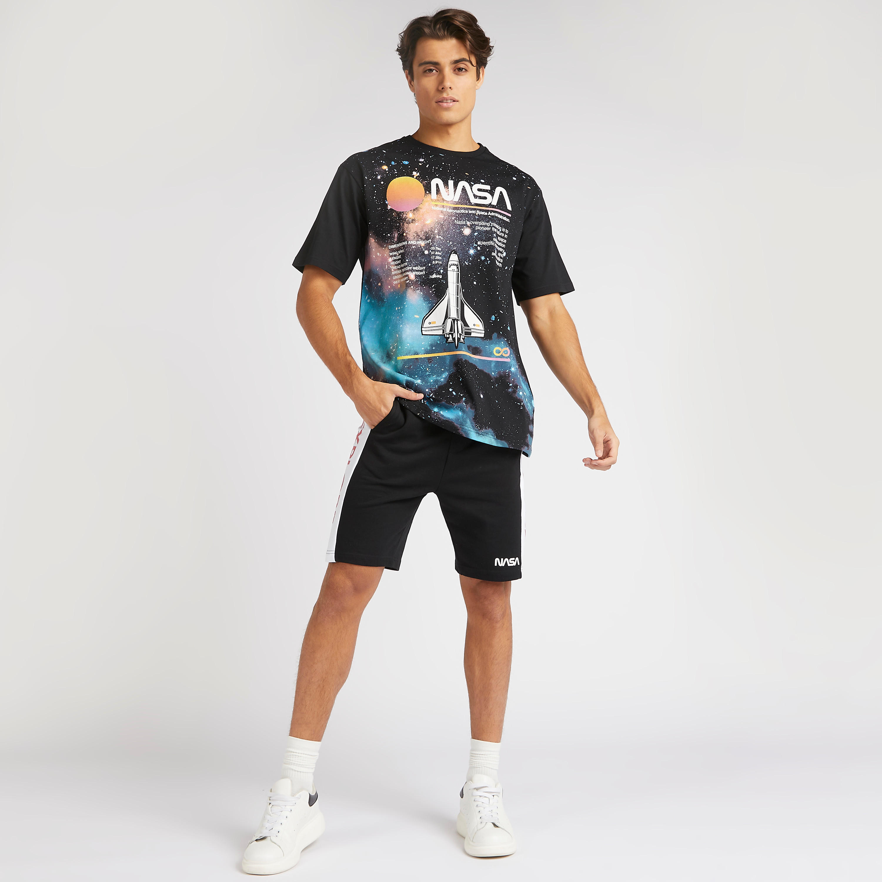 NASA Print Crew Neck T-shirt with Short Sleeves-men-clothing-tshirtsandpolos-tshirts-image-2