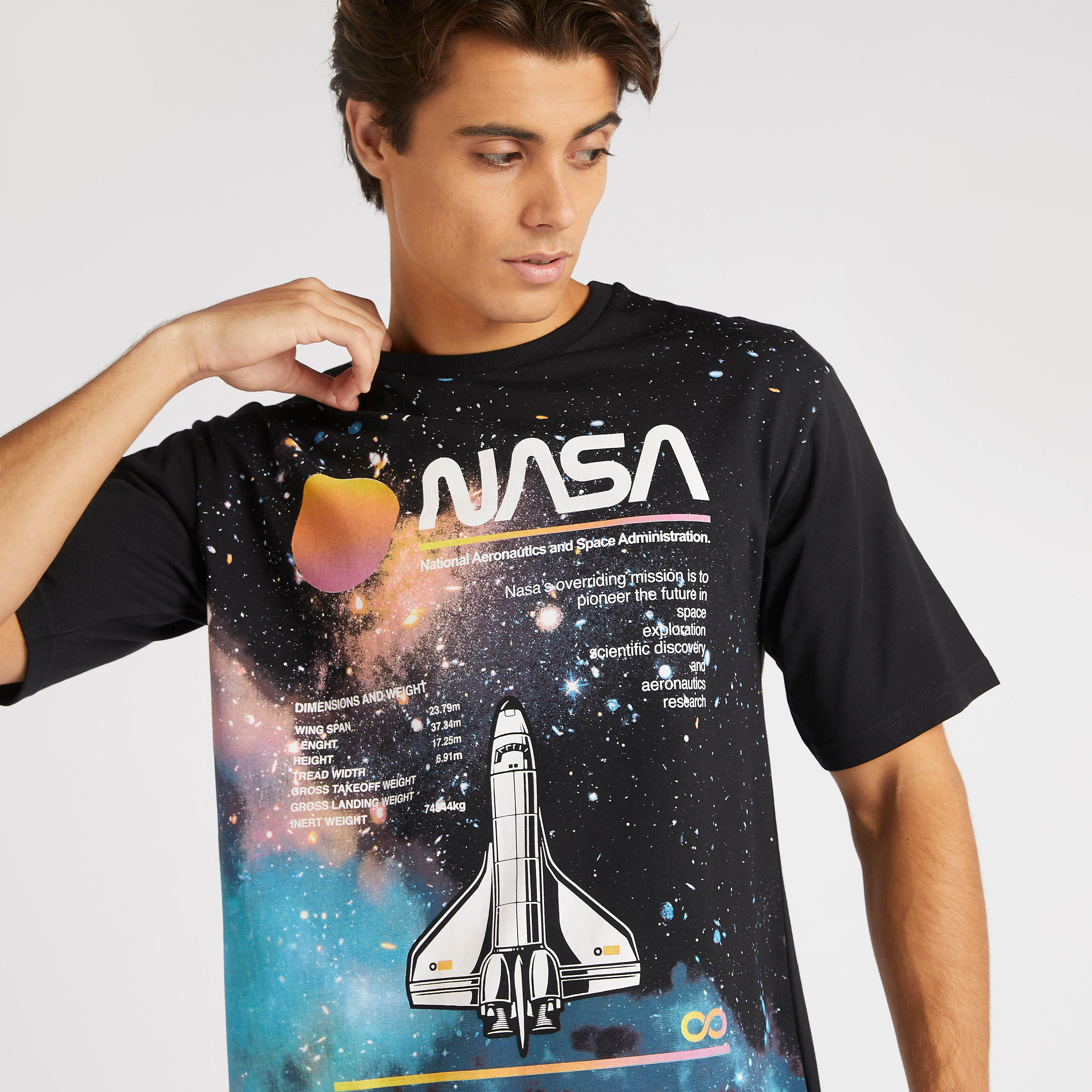 NASA Print Crew Neck T-shirt with Short Sleeves-men-clothing-tshirtsandpolos-tshirts-image-3