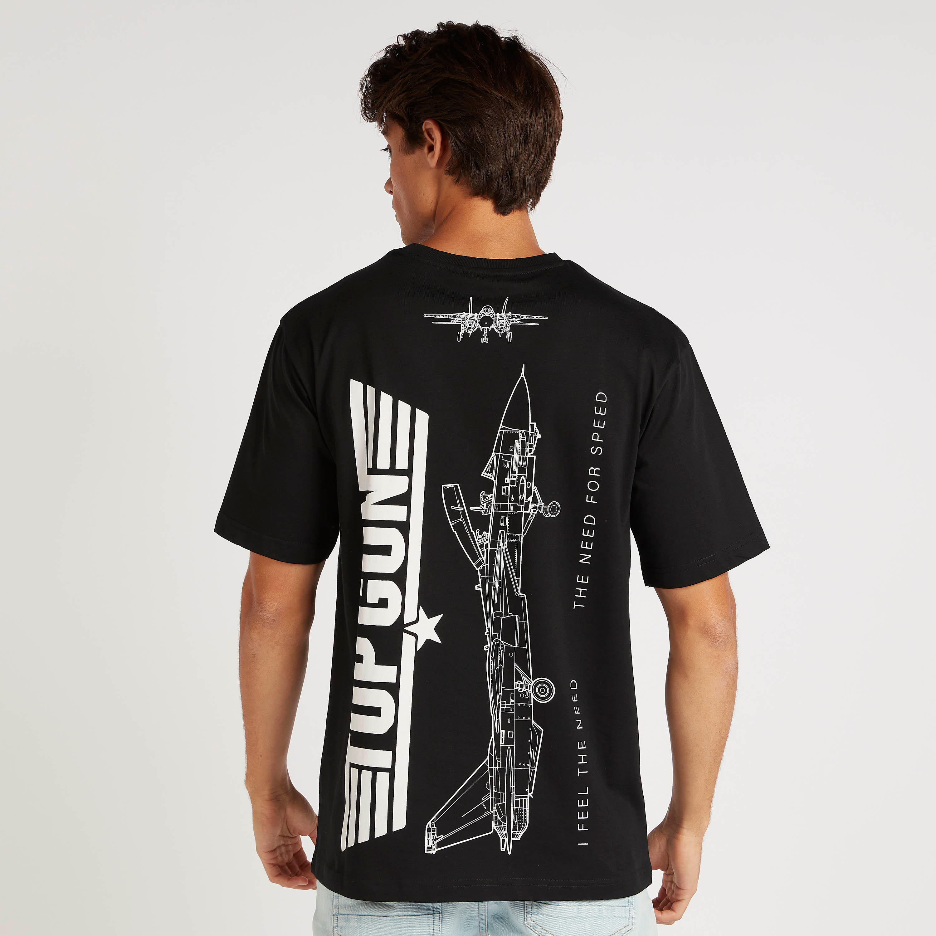 Top Gun Print Crew Neck T-shirt with Short Sleeves-men-clothing-tshirtsandpolos-tshirts-image-5
