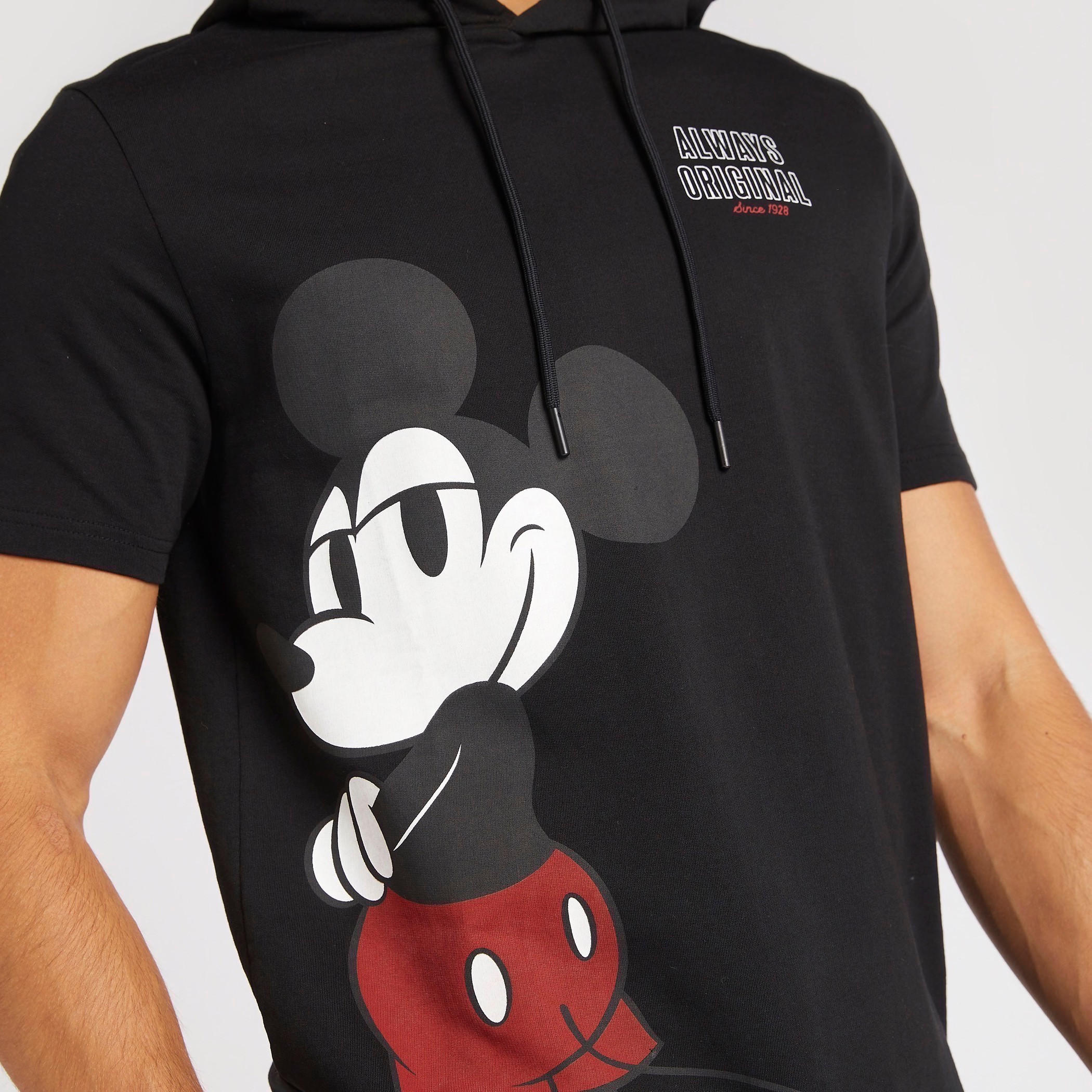 Mickey Mouse Print Hooded T-shirt with Short Sleeves-men-clothing-tshirtsandpolos-tshirts-image-5