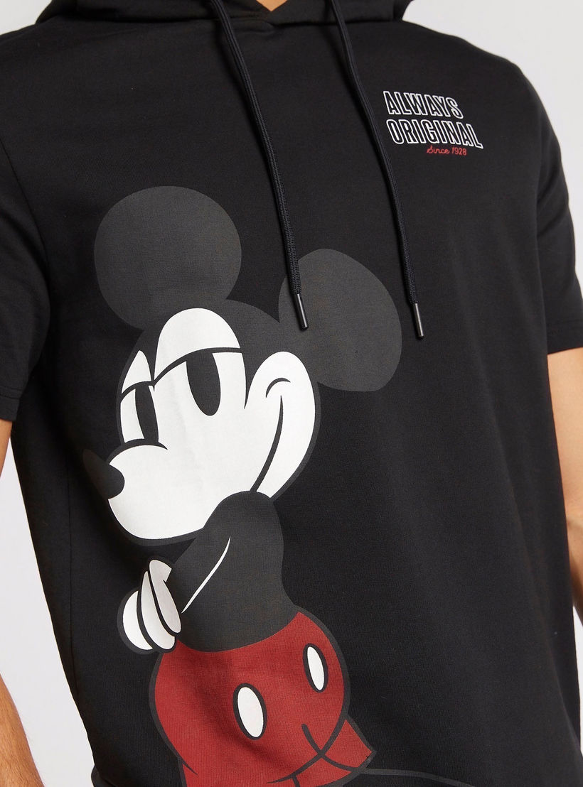 Mickey Mouse Print Hooded T-shirt with Short Sleeves-men-clothing-tshirtsandpolos-tshirts-image-5