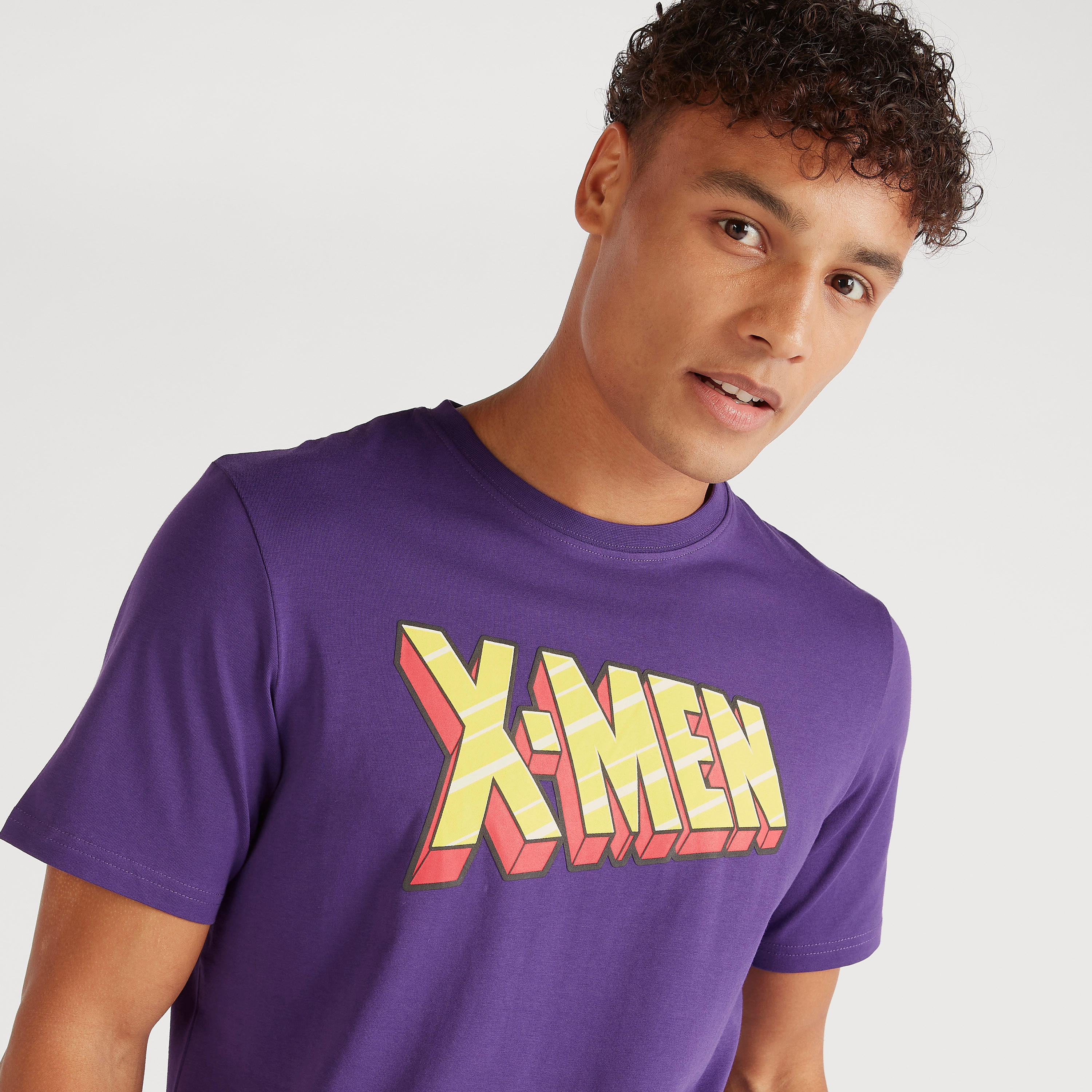 تيشيرت بياقة ضيّقة وأكمام قصيرة وطبعات اكس-مان-men-clothing-tshirtsandpolos-tshirts-image-3