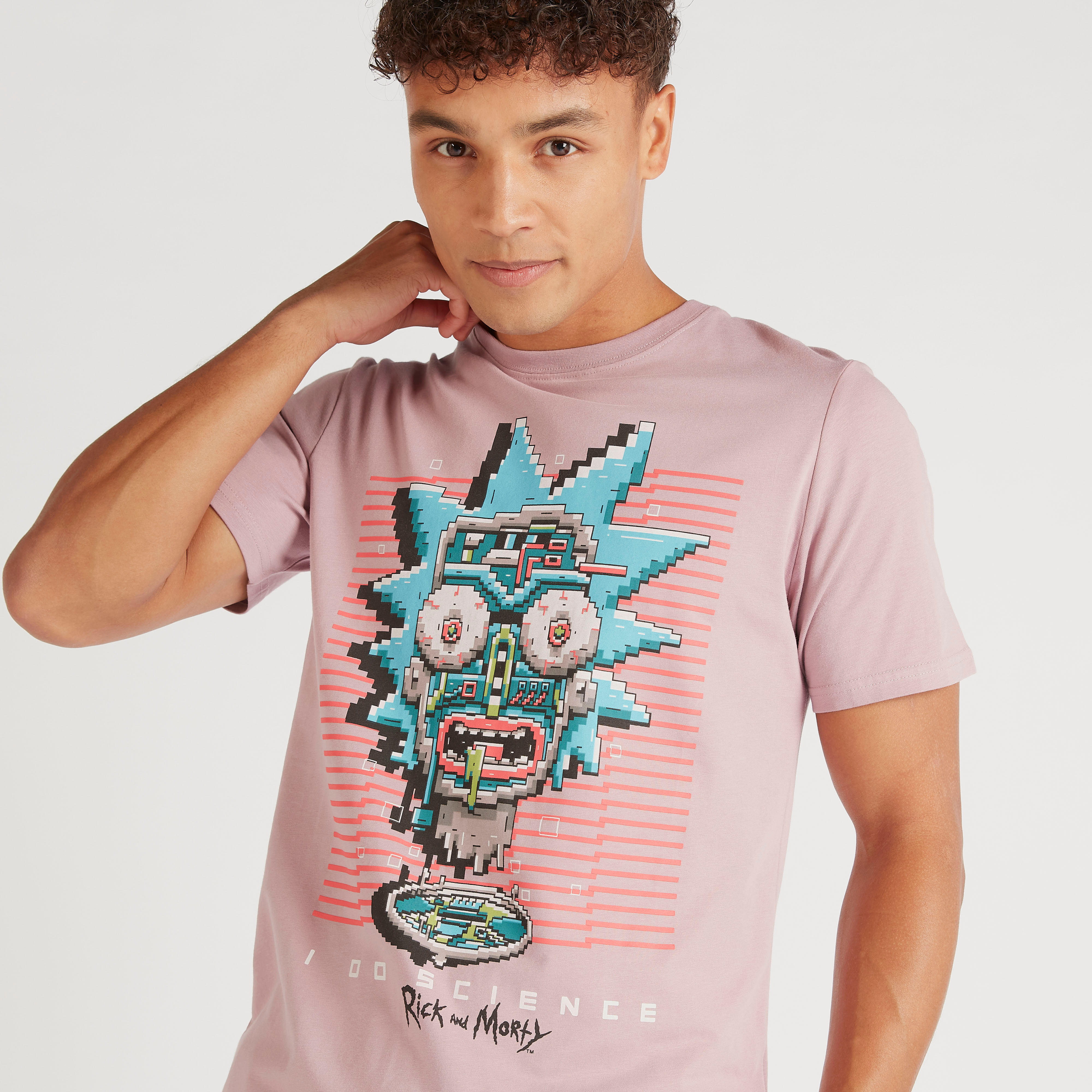 تيشيرت بياقة مستديرة وطبعات ريك آند مورتي-men-clothing-tshirtsandpolos-tshirts-image-1