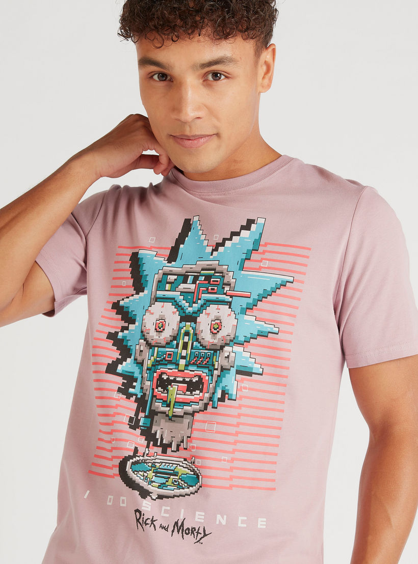 تيشيرت بياقة مستديرة وطبعات ريك آند مورتي-men-clothing-tshirtsandpolos-tshirts-image-1