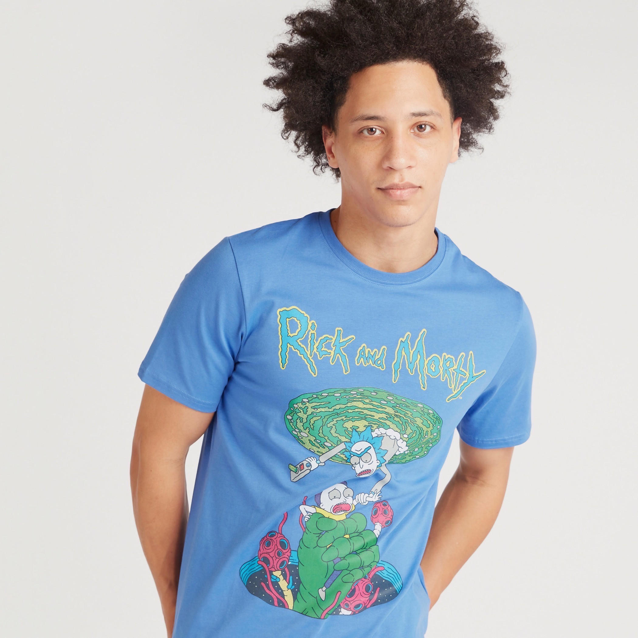 Rick and Morty Print Crew Neck T-shirt with Short Sleeves-men-clothing-tshirtsandpolos-tshirts-image-3