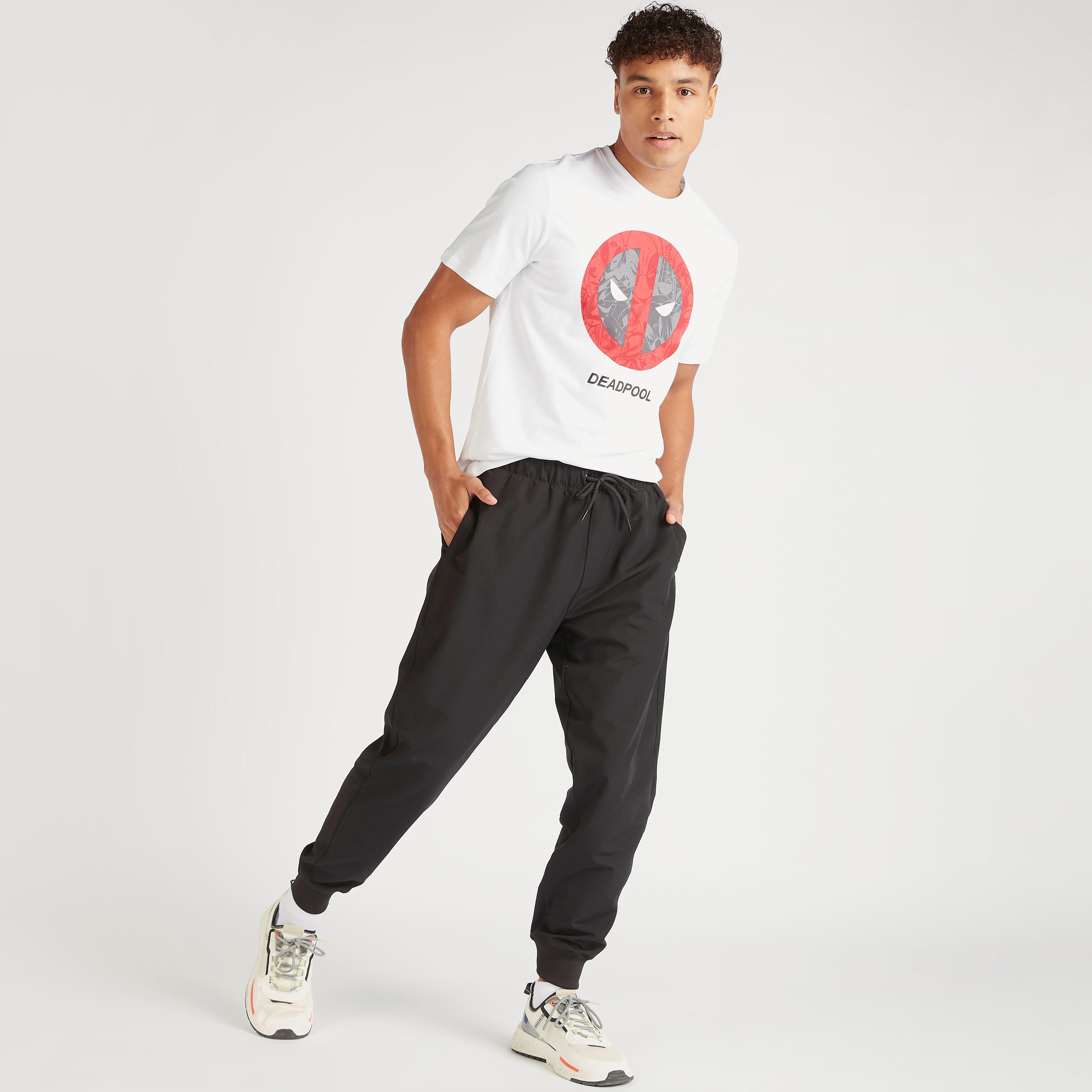 Deadpool Print Crew Neck T-shirt with Short Sleeves-men-clothing-tshirtsandpolos-tshirts-image-2