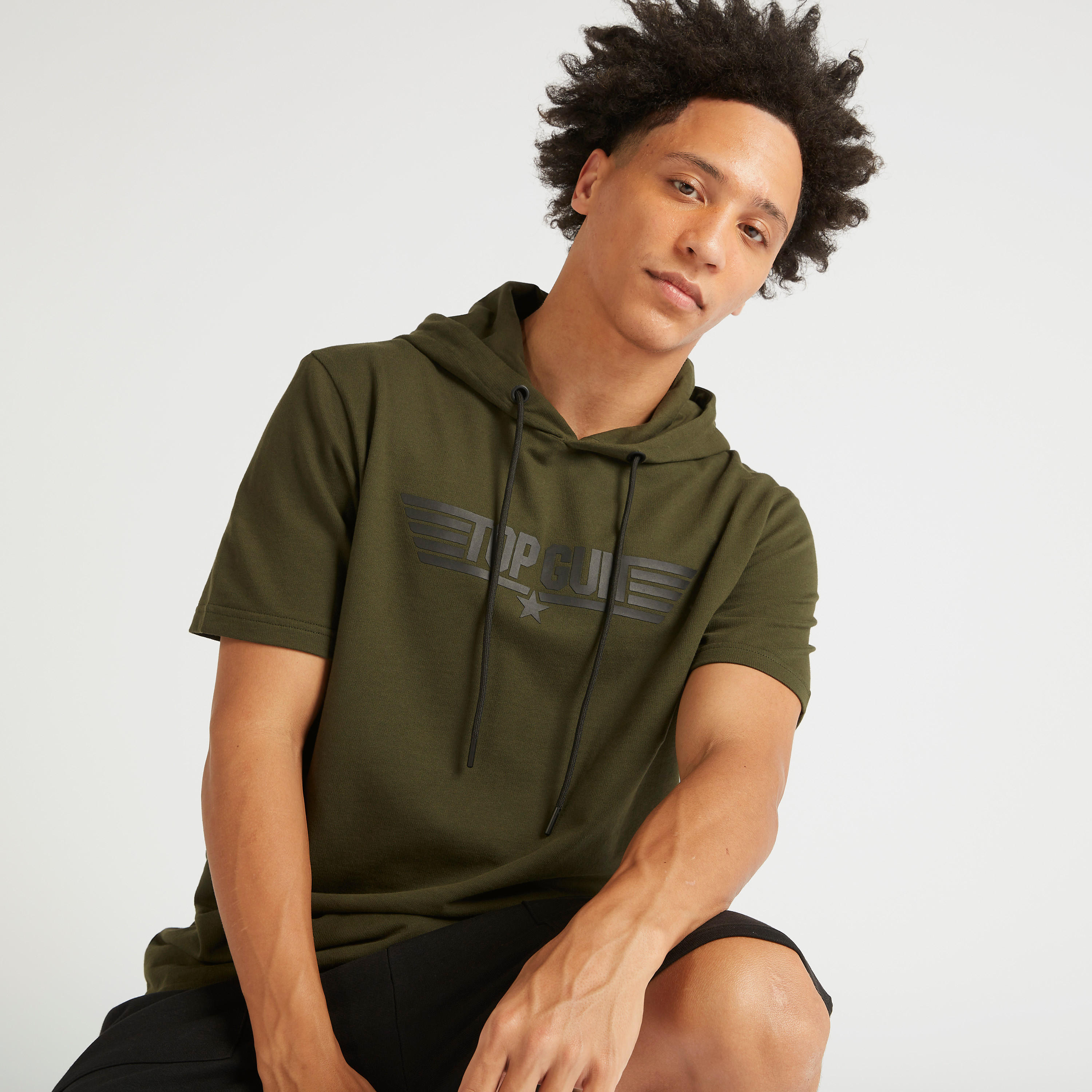 Top Gun Print Hooded T-shirt with Short Sleeves-men-clothing-tshirtsandpolos-tshirts-image-5