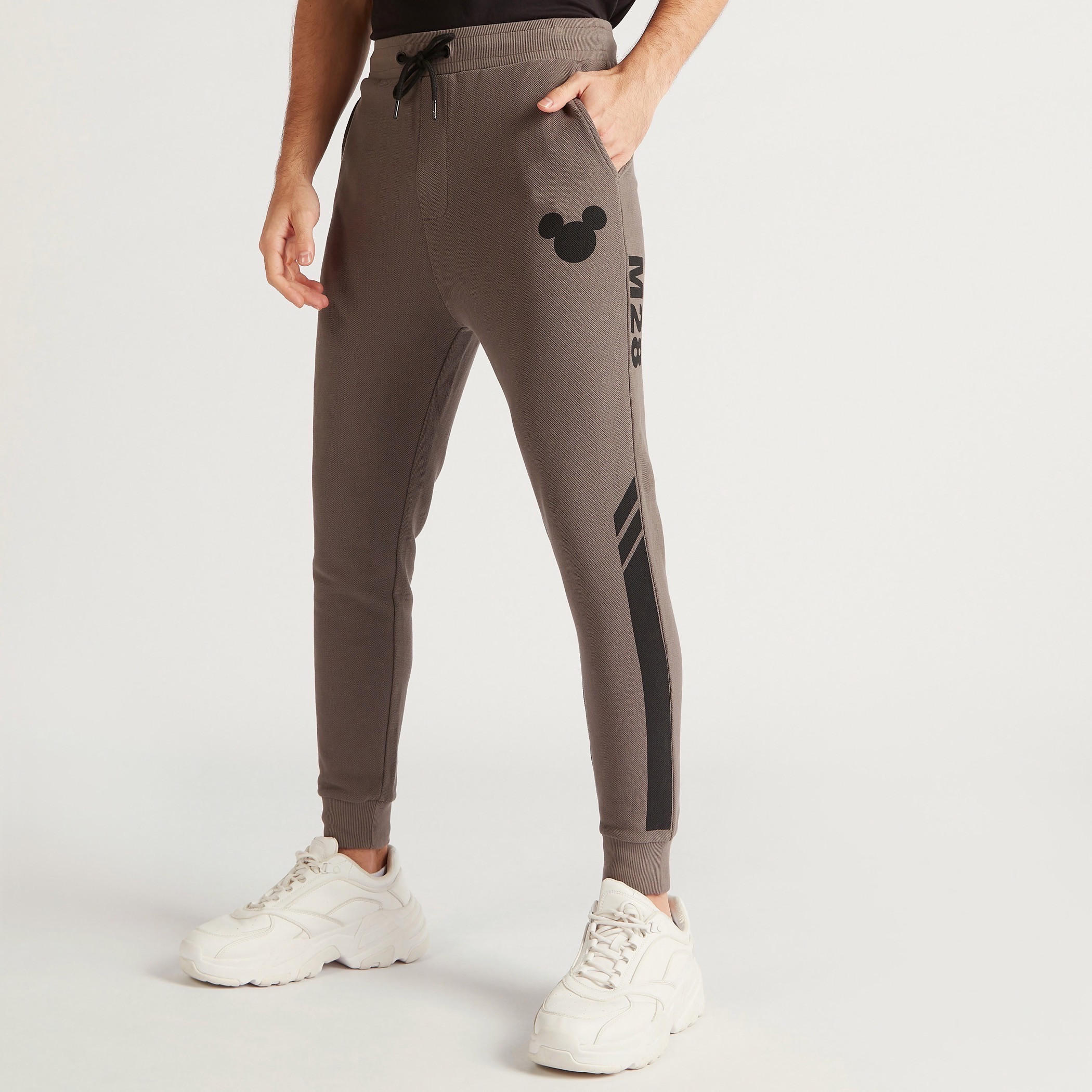 Mickey Mouse Print Joggers with Drawstring Closure and Pockets-men-clothing-bottoms-joggers-image-1