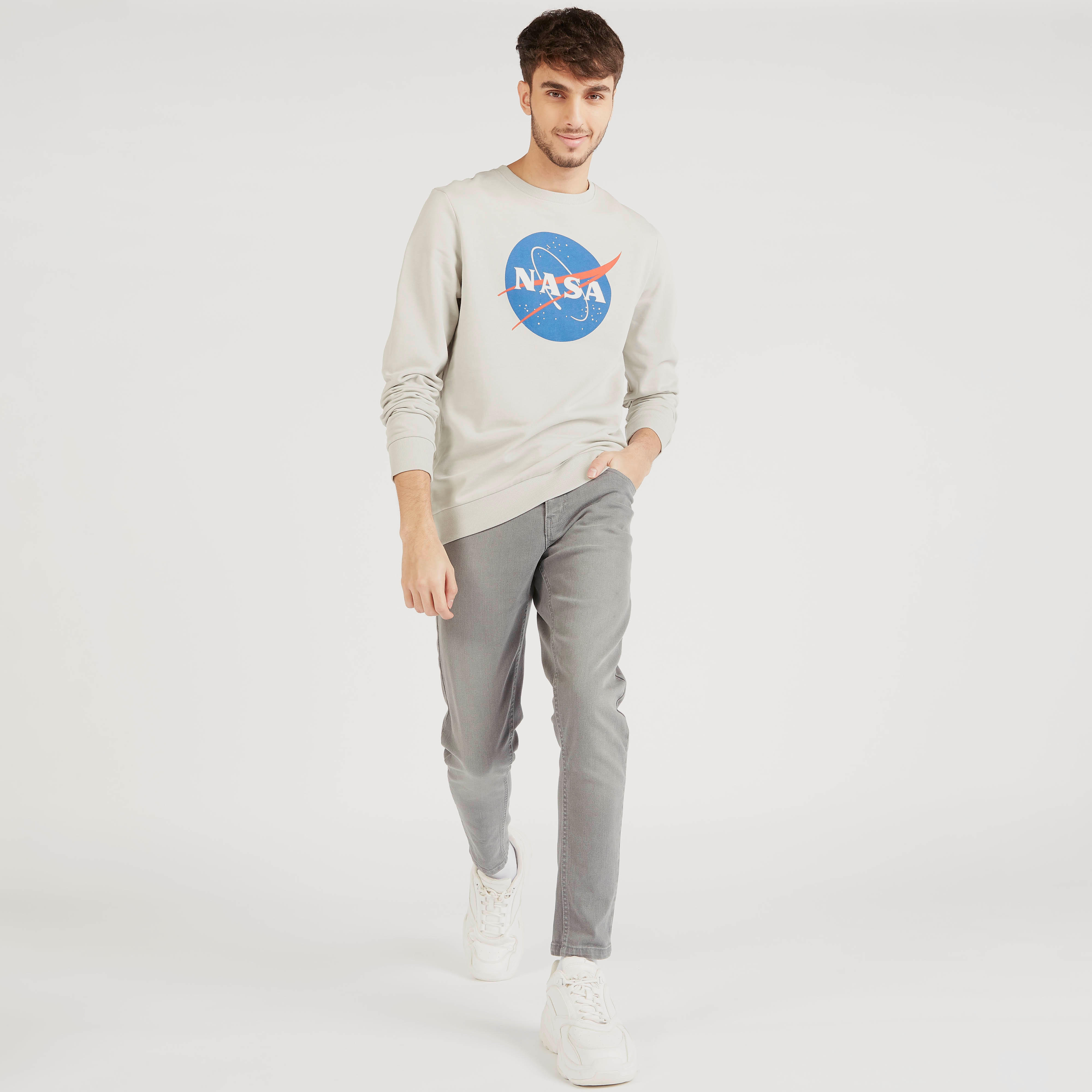 NASA Print Crew Neck Sweatshirt with Long Sleeves-men-winterwear-hoodiesandsweatshirts-image-2