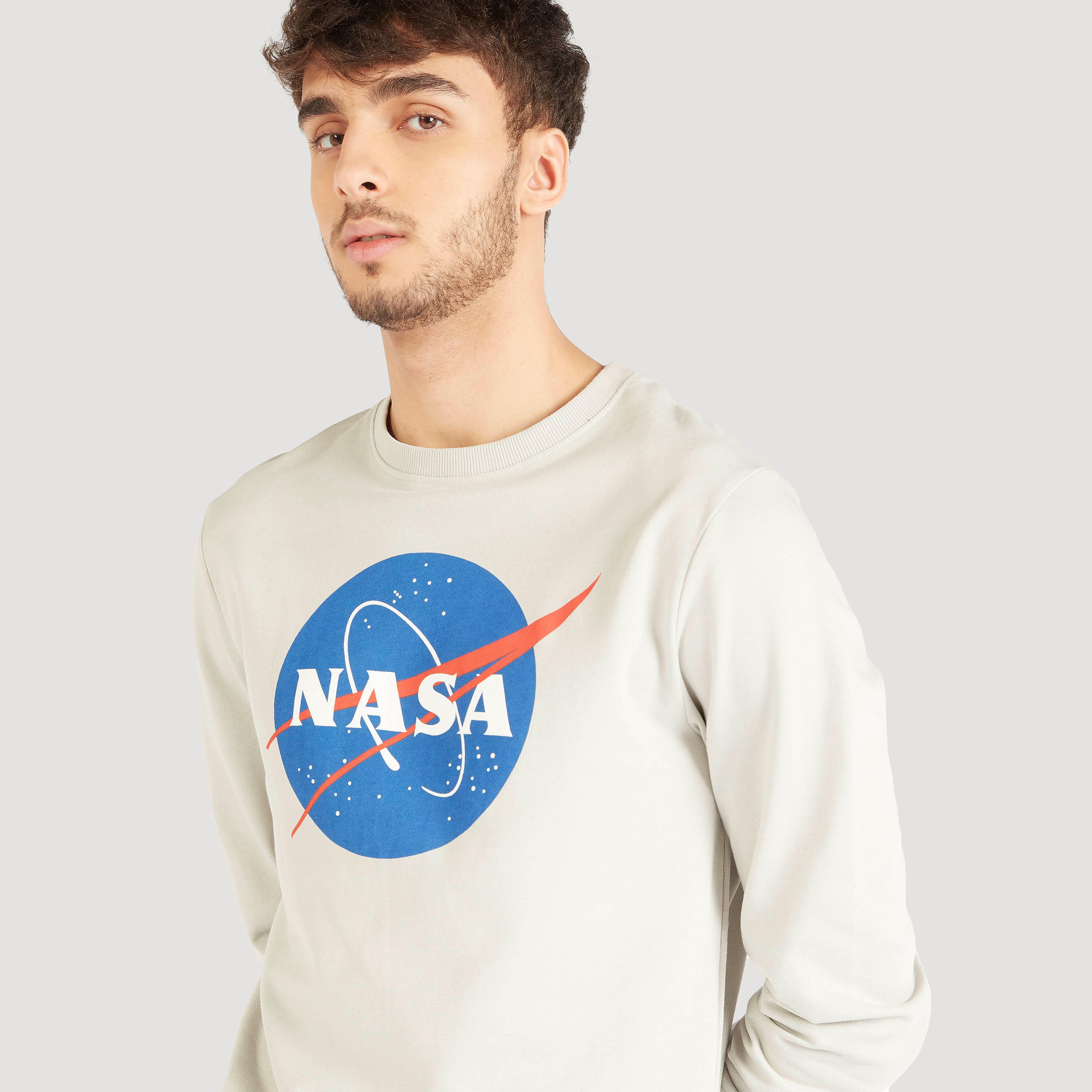 NASA Print Crew Neck Sweatshirt with Long Sleeves-men-winterwear-hoodiesandsweatshirts-image-3