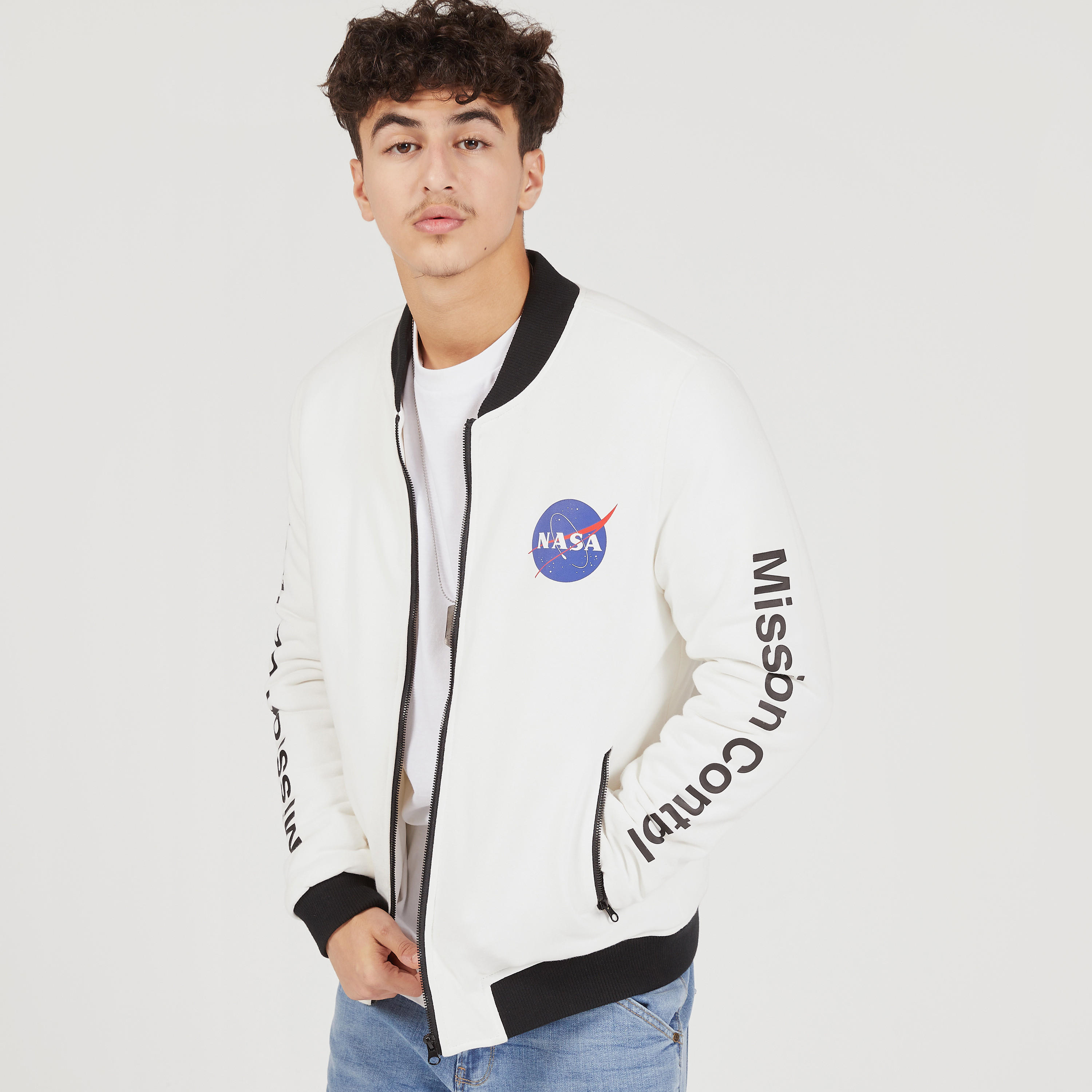 NASA Print Zip Through Bomber Jacket with Pockets-men-clothing-jacketsandblazers-jackets-image-1