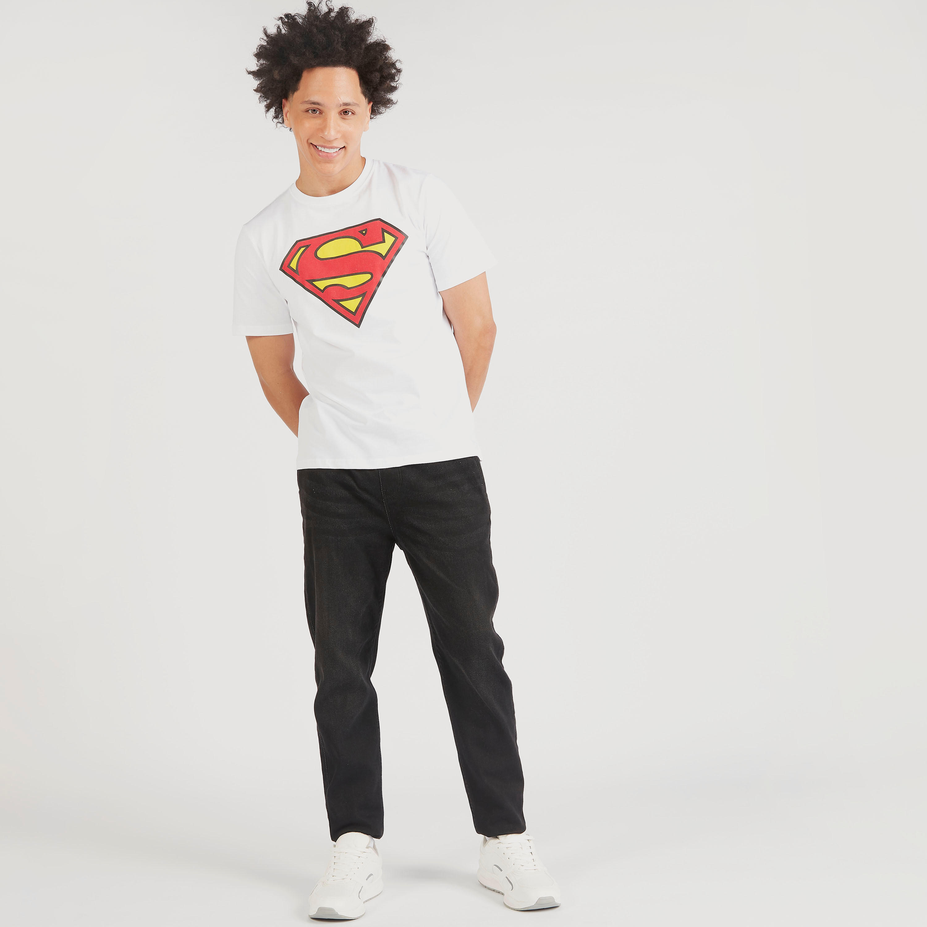 Superman Print Crew Neck T-shirt with Short Sleeves-men-clothing-tshirtsandpolos-tshirts-image-2